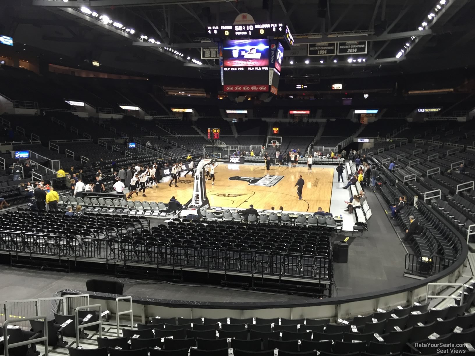 section 114, row d seat view  for basketball - amica mutual pavilion