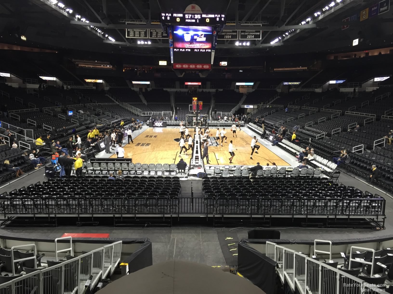 section 115, row d seat view  for basketball - amica mutual pavilion