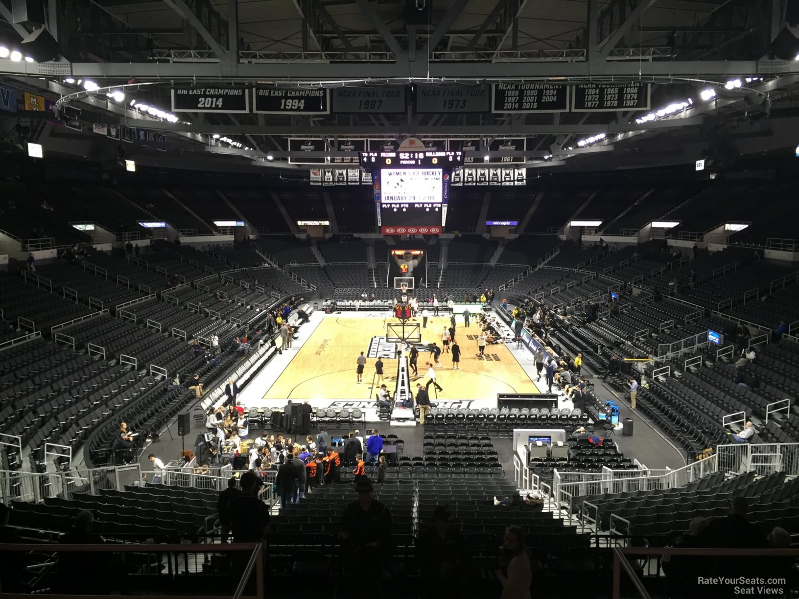 section 201, row f seat view  for basketball - amica mutual pavilion
