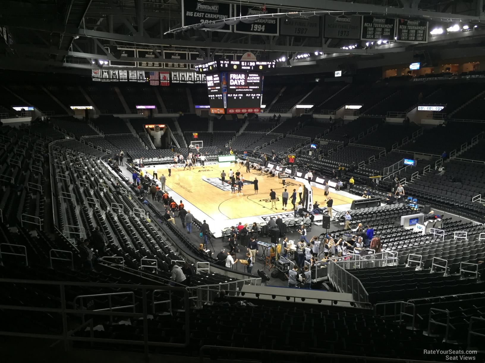 section 204, row f seat view  for basketball - amica mutual pavilion