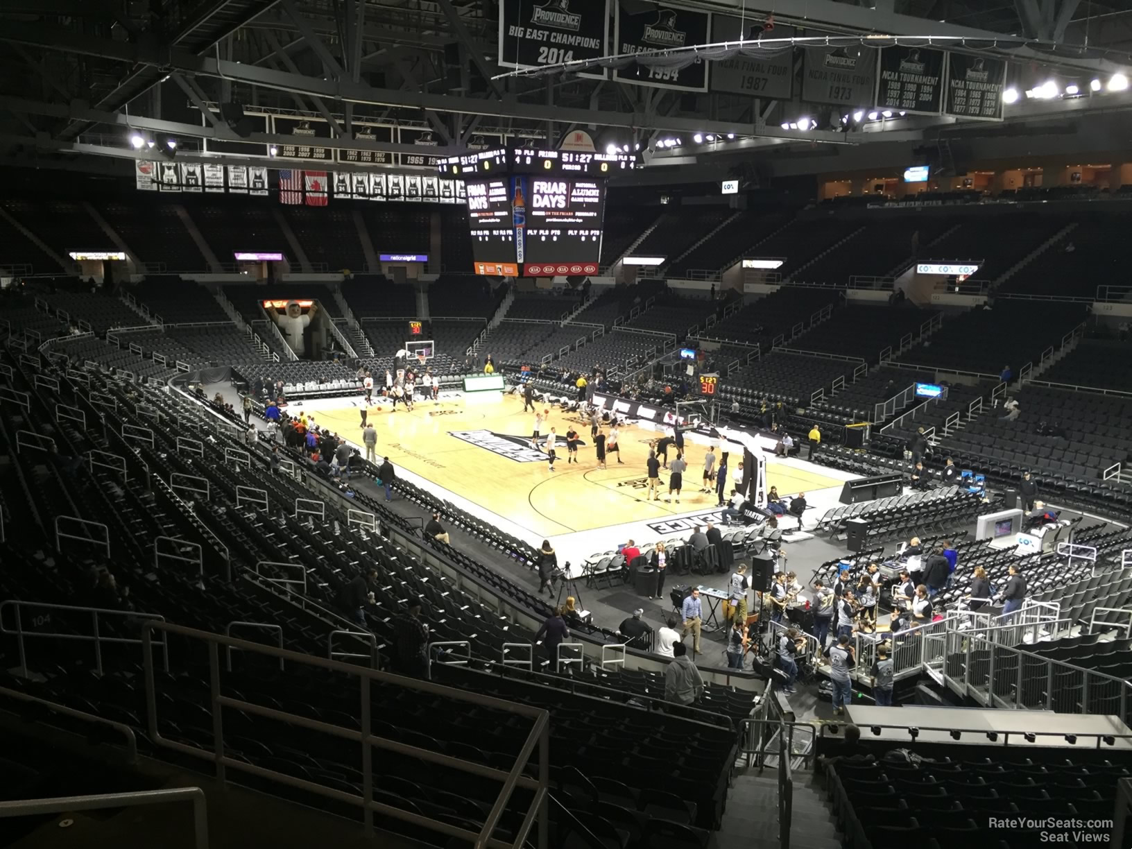 section 205, row f seat view  for basketball - amica mutual pavilion
