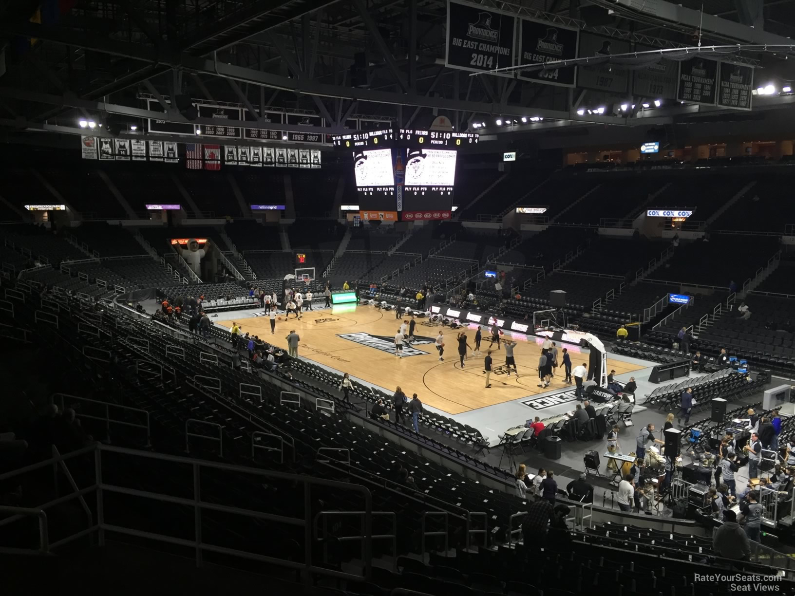 section 206, row f seat view  for basketball - amica mutual pavilion