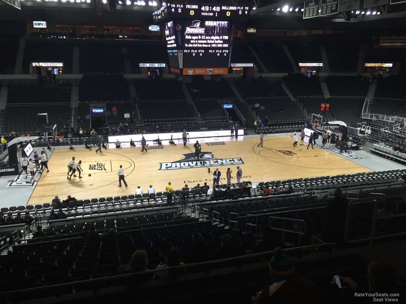 section 212, row f seat view  for basketball - amica mutual pavilion