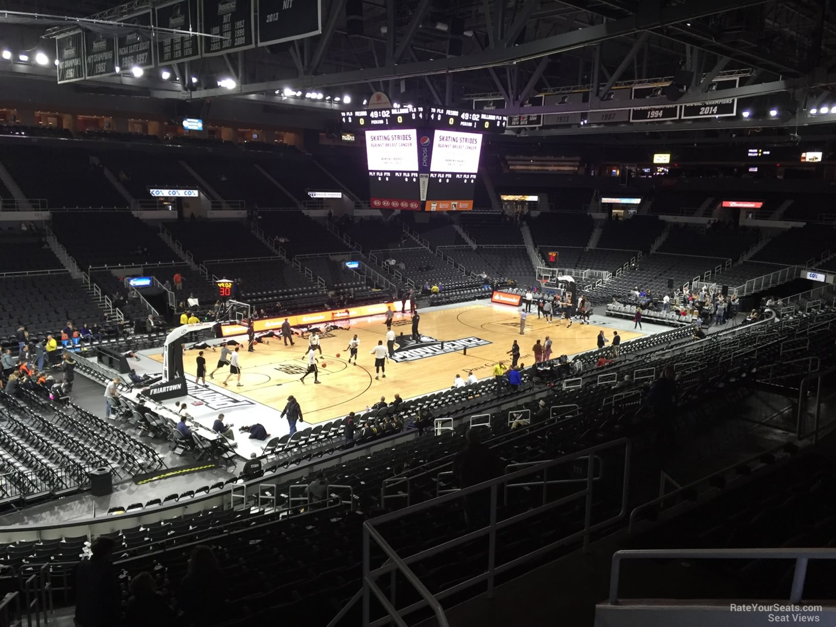 section 215, row f seat view  for basketball - amica mutual pavilion