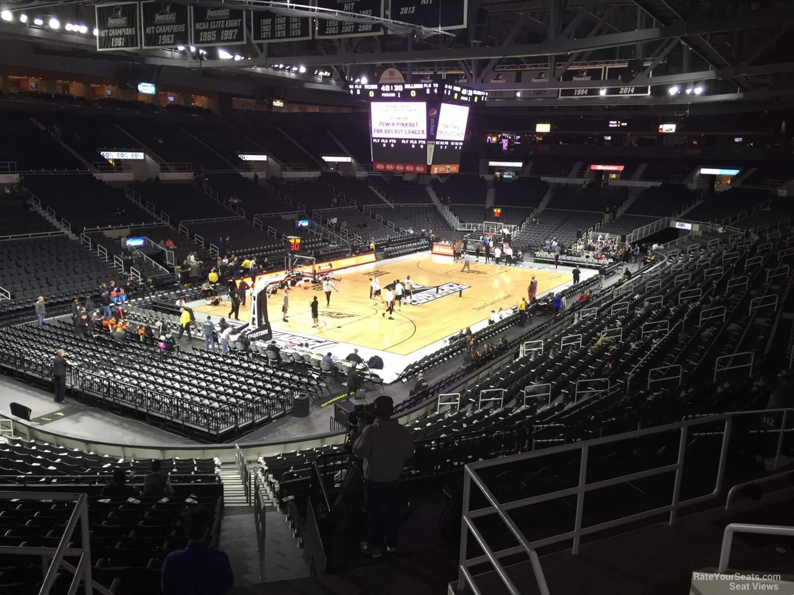 section 217, row f seat view  for basketball - amica mutual pavilion