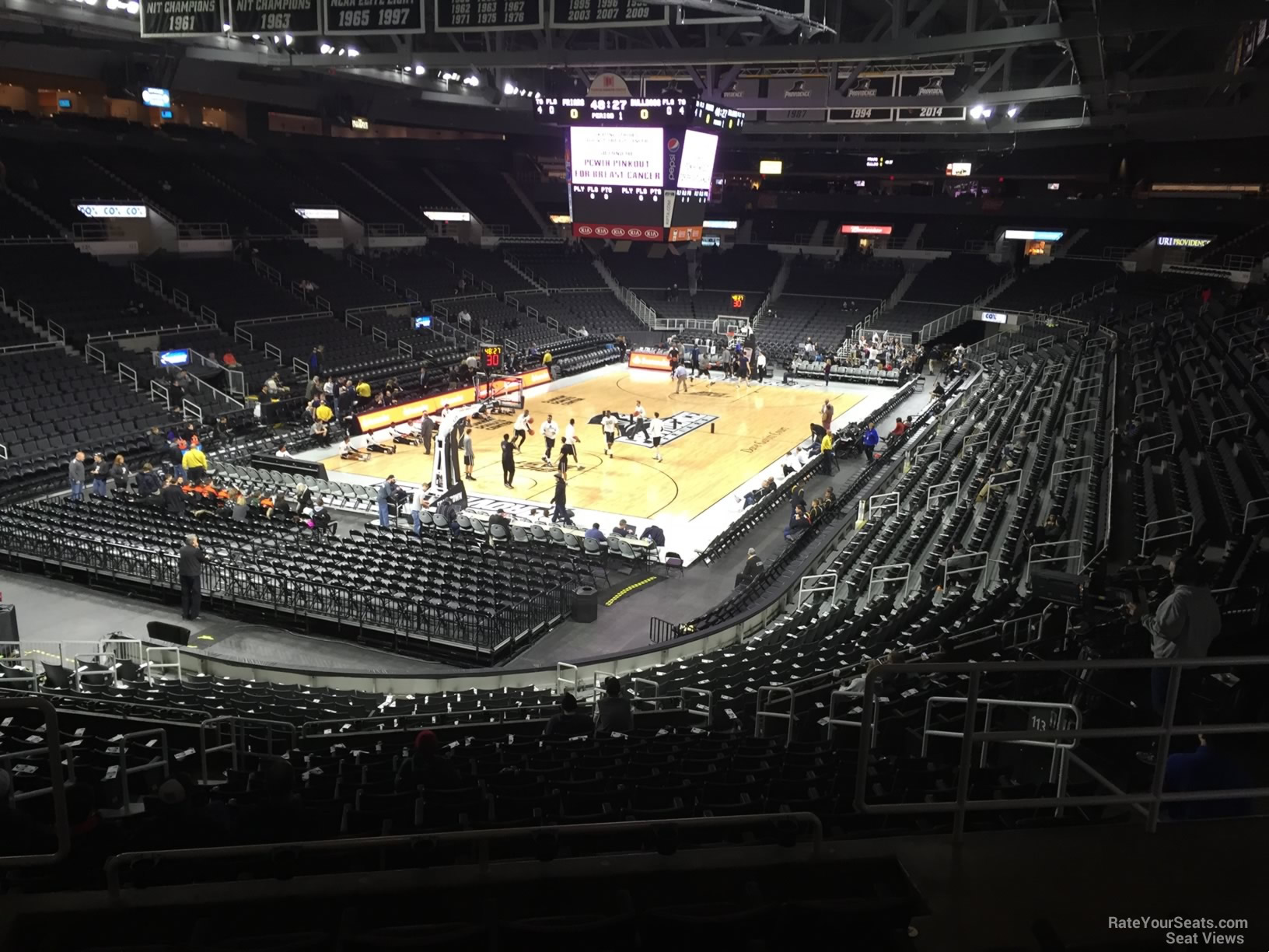 section 218, row f seat view  for basketball - amica mutual pavilion