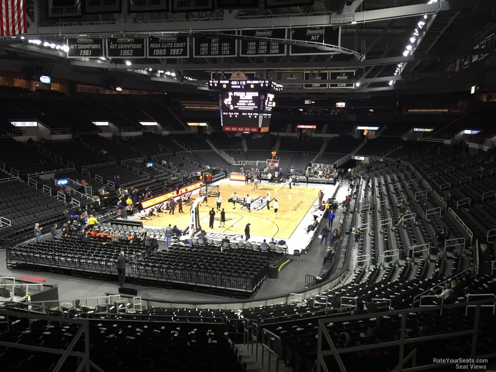 section 219, row f seat view  for basketball - amica mutual pavilion