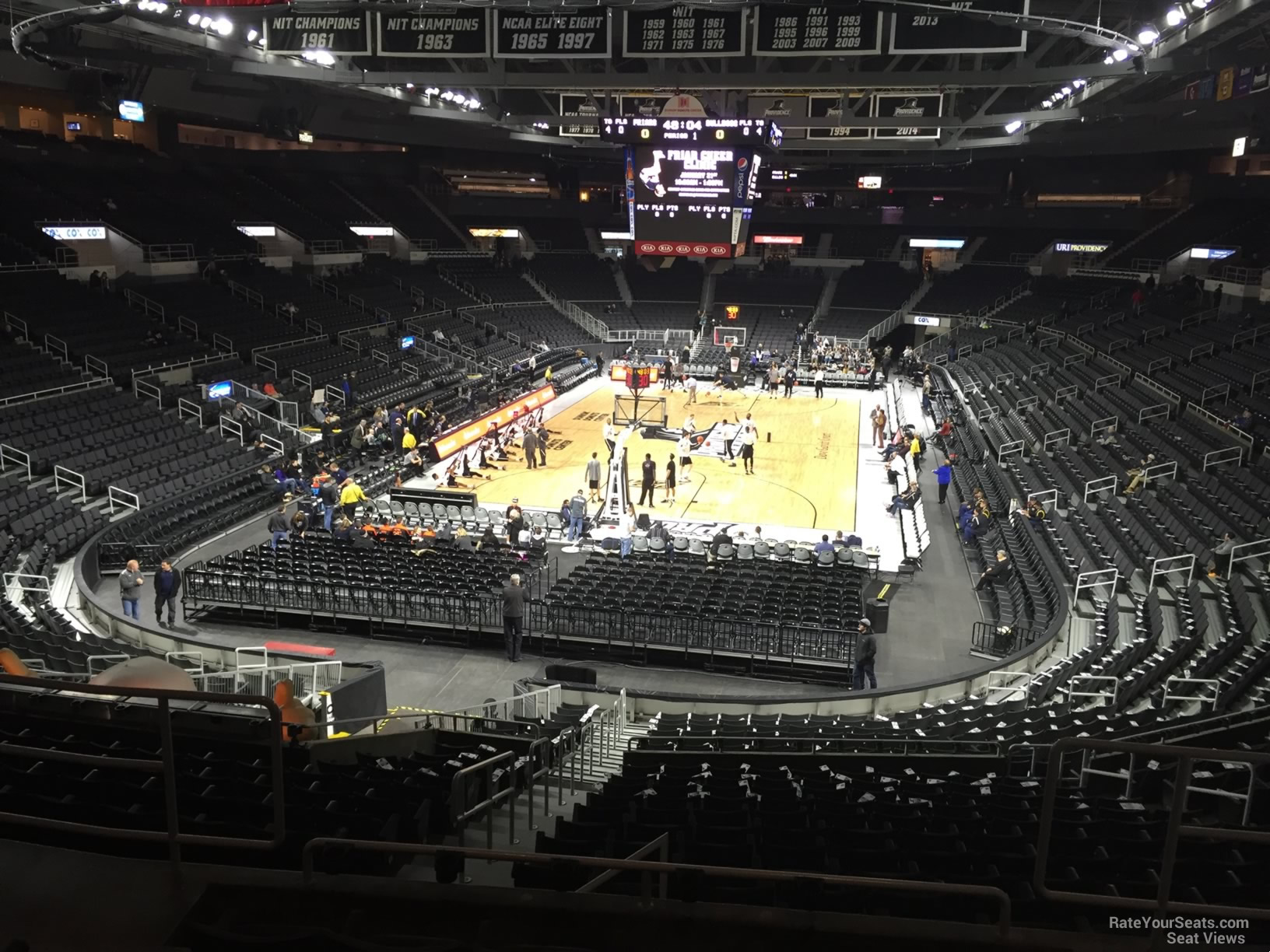 section 220, row f seat view  for basketball - amica mutual pavilion