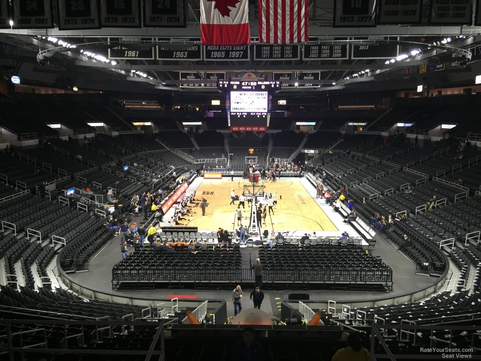 section 221, row f seat view  for basketball - amica mutual pavilion