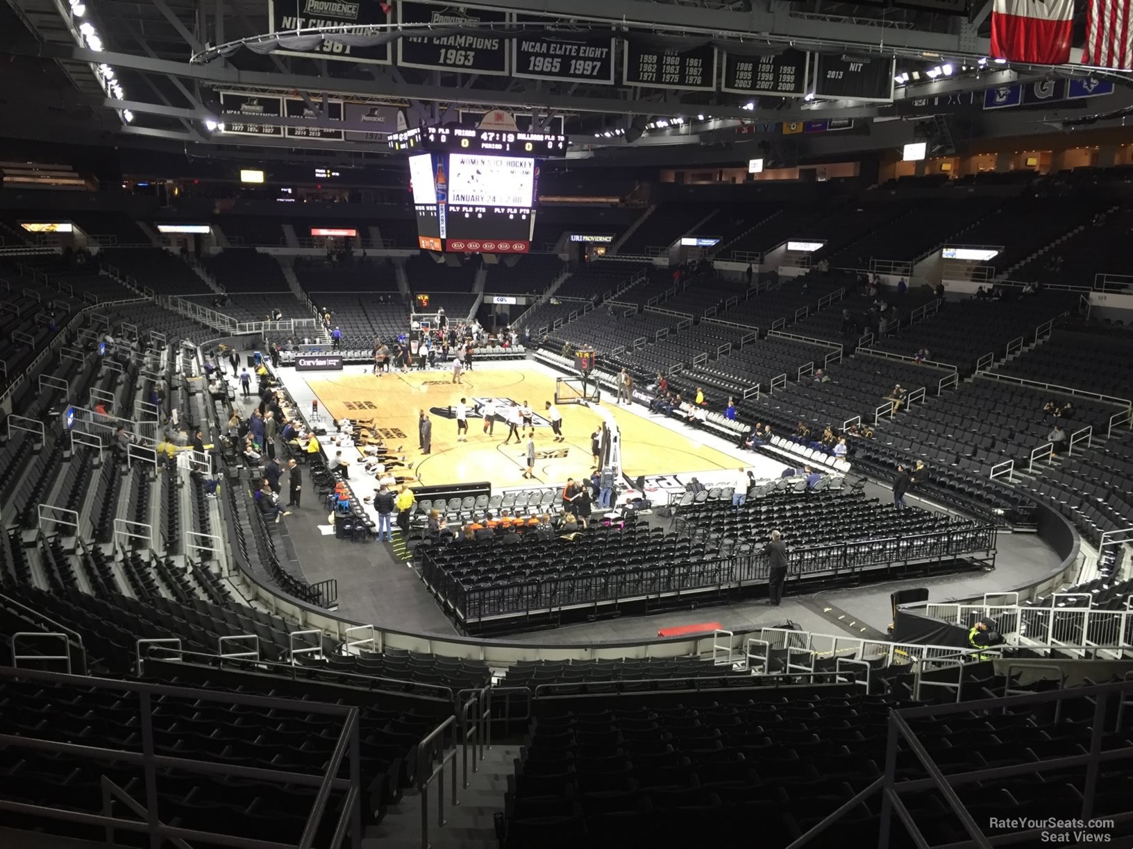 section 223, row f seat view  for basketball - amica mutual pavilion