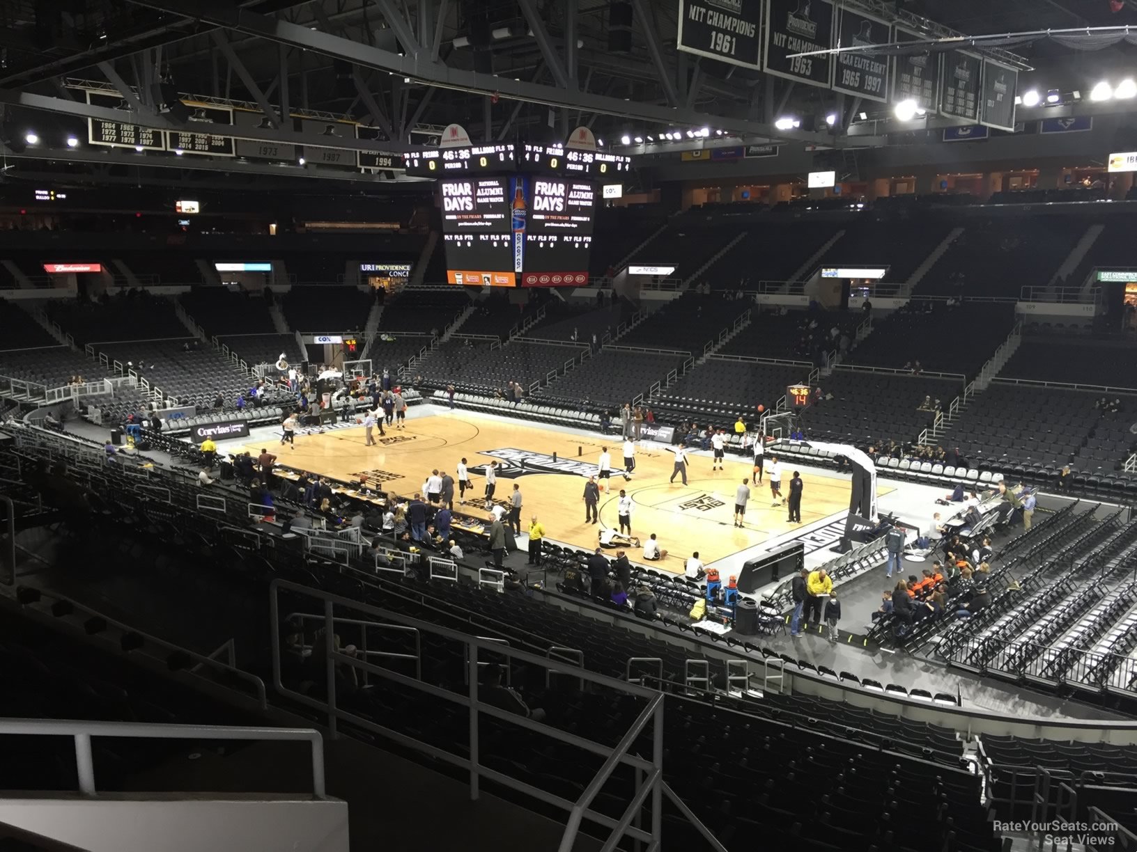 section 227, row f seat view  for basketball - amica mutual pavilion