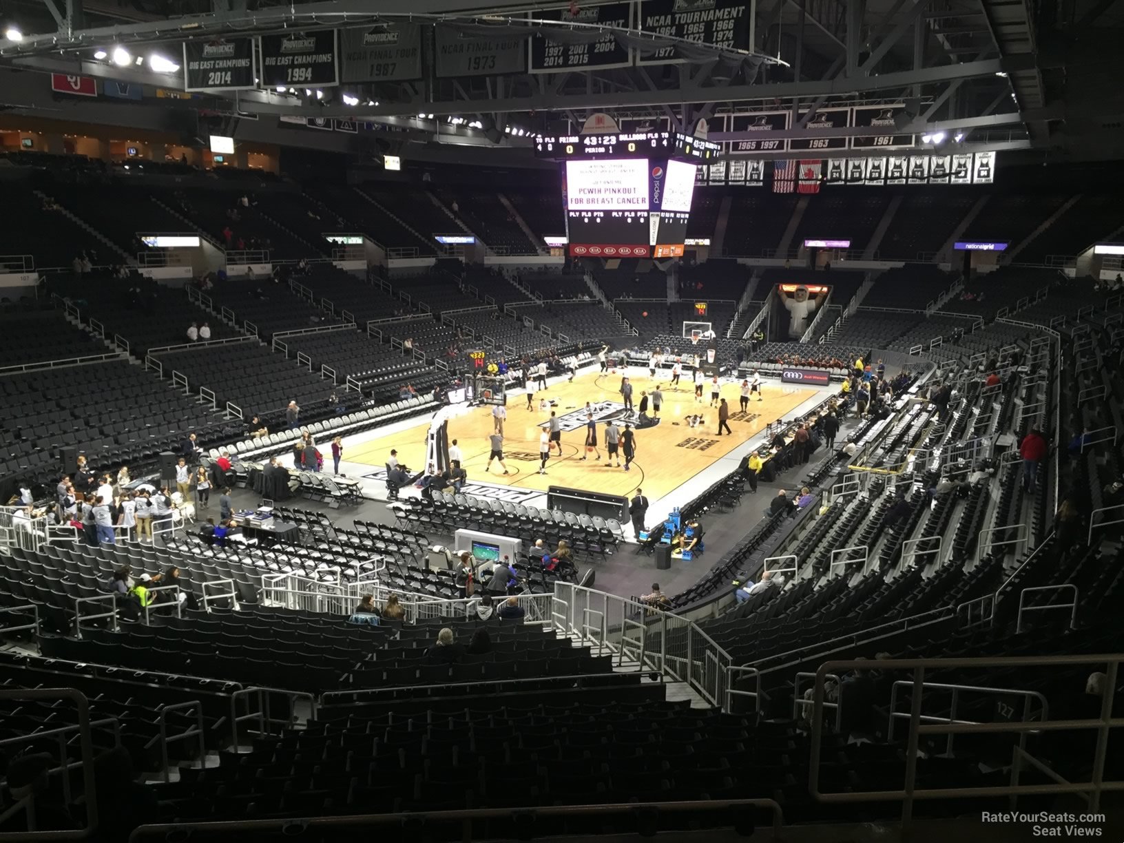 section 238, row f seat view  for basketball - amica mutual pavilion