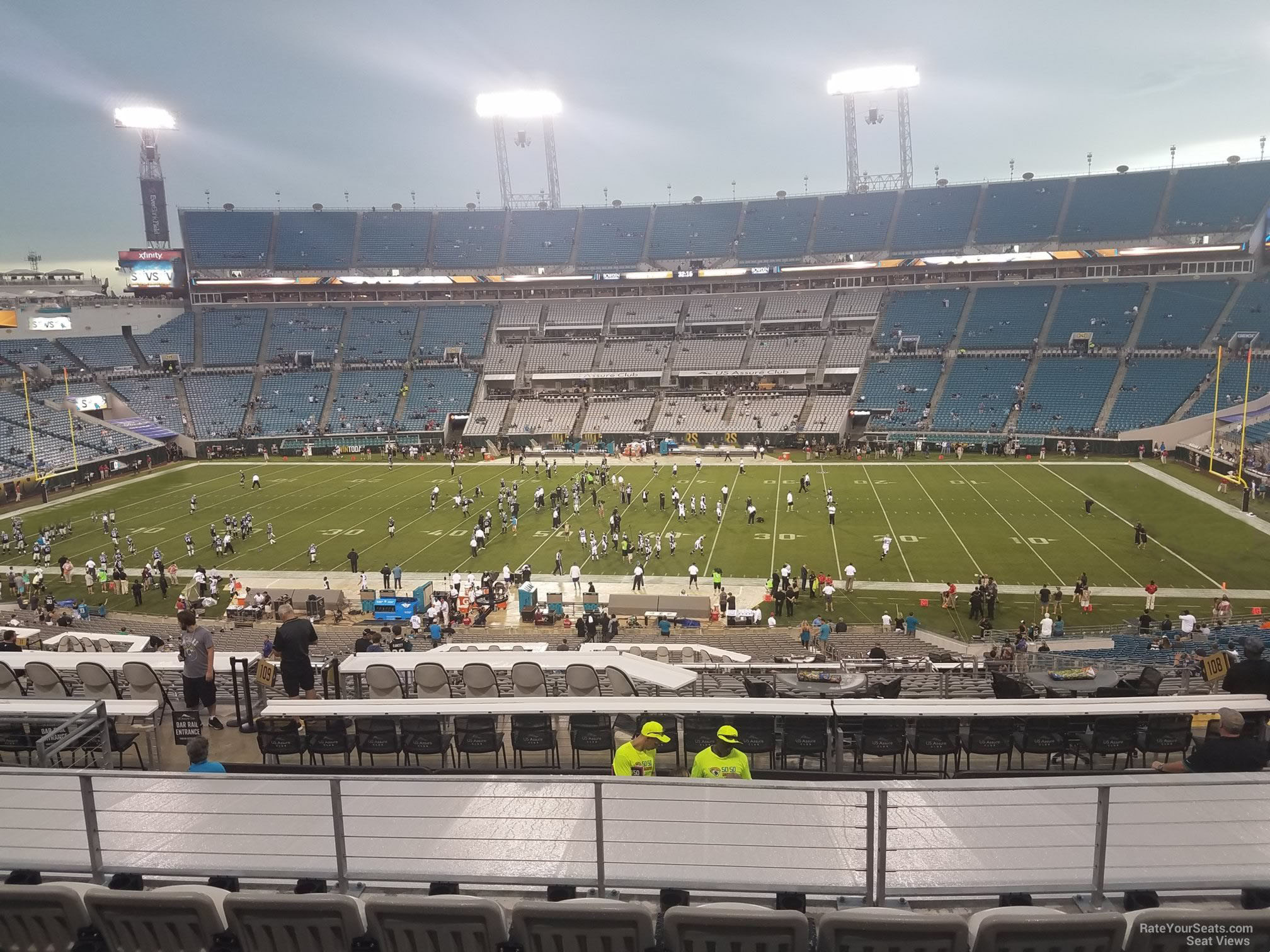 section 208, row f seat view  - tiaa bank field