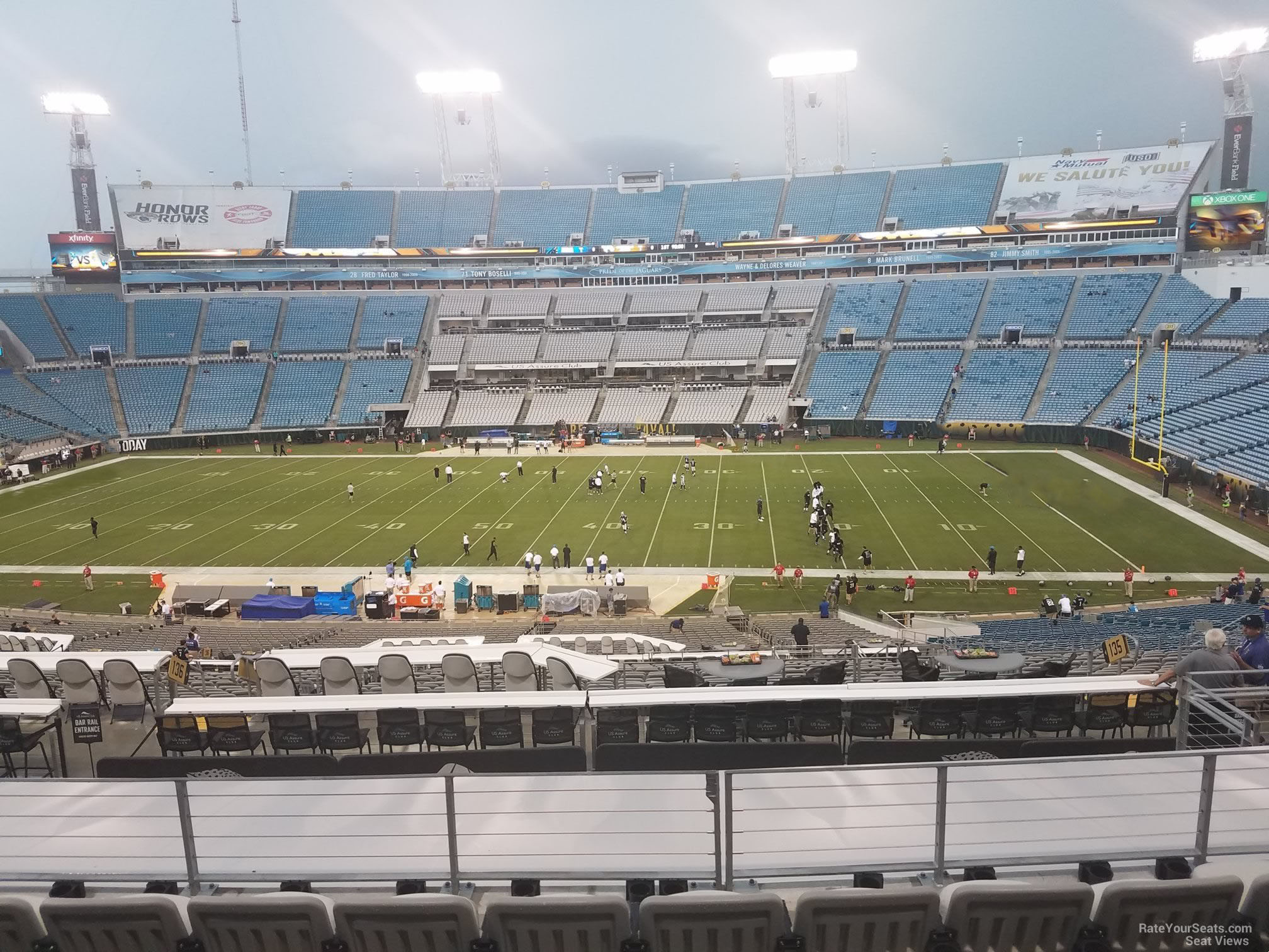 section 235, row f seat view - everbank stadium