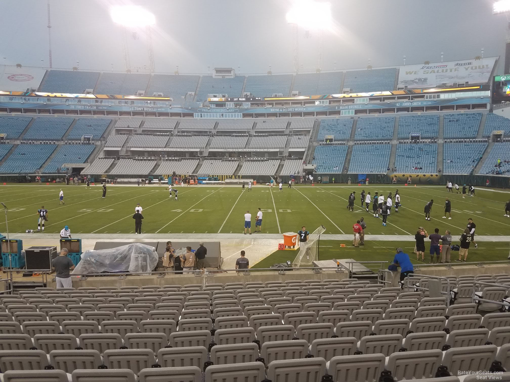 club 35, row p seat view  - tiaa bank field