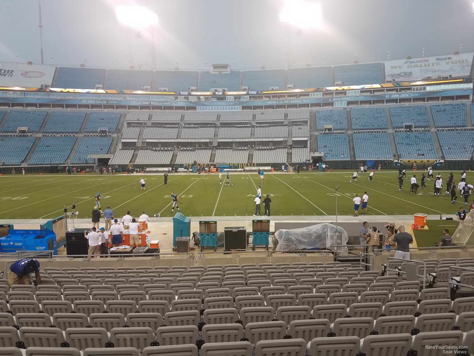 club 36, row p seat view  - tiaa bank field