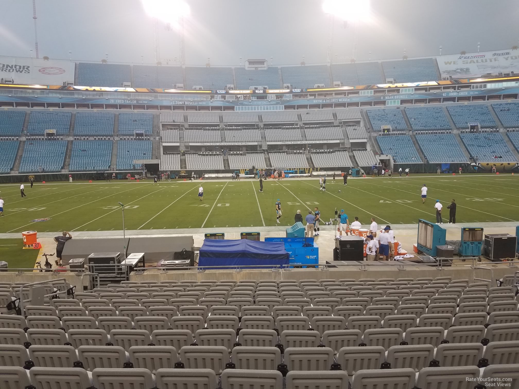 club 37, row p seat view  - tiaa bank field