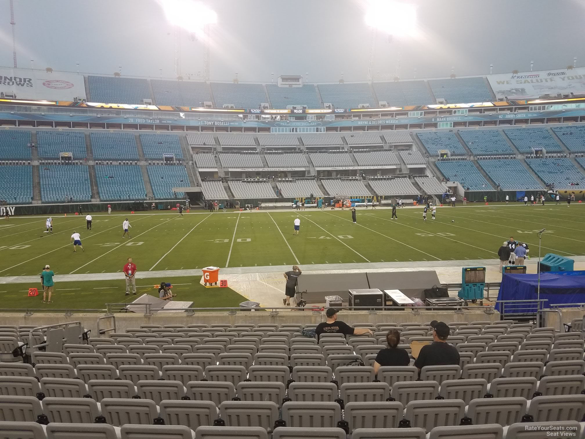 club 38, row p seat view  - tiaa bank field