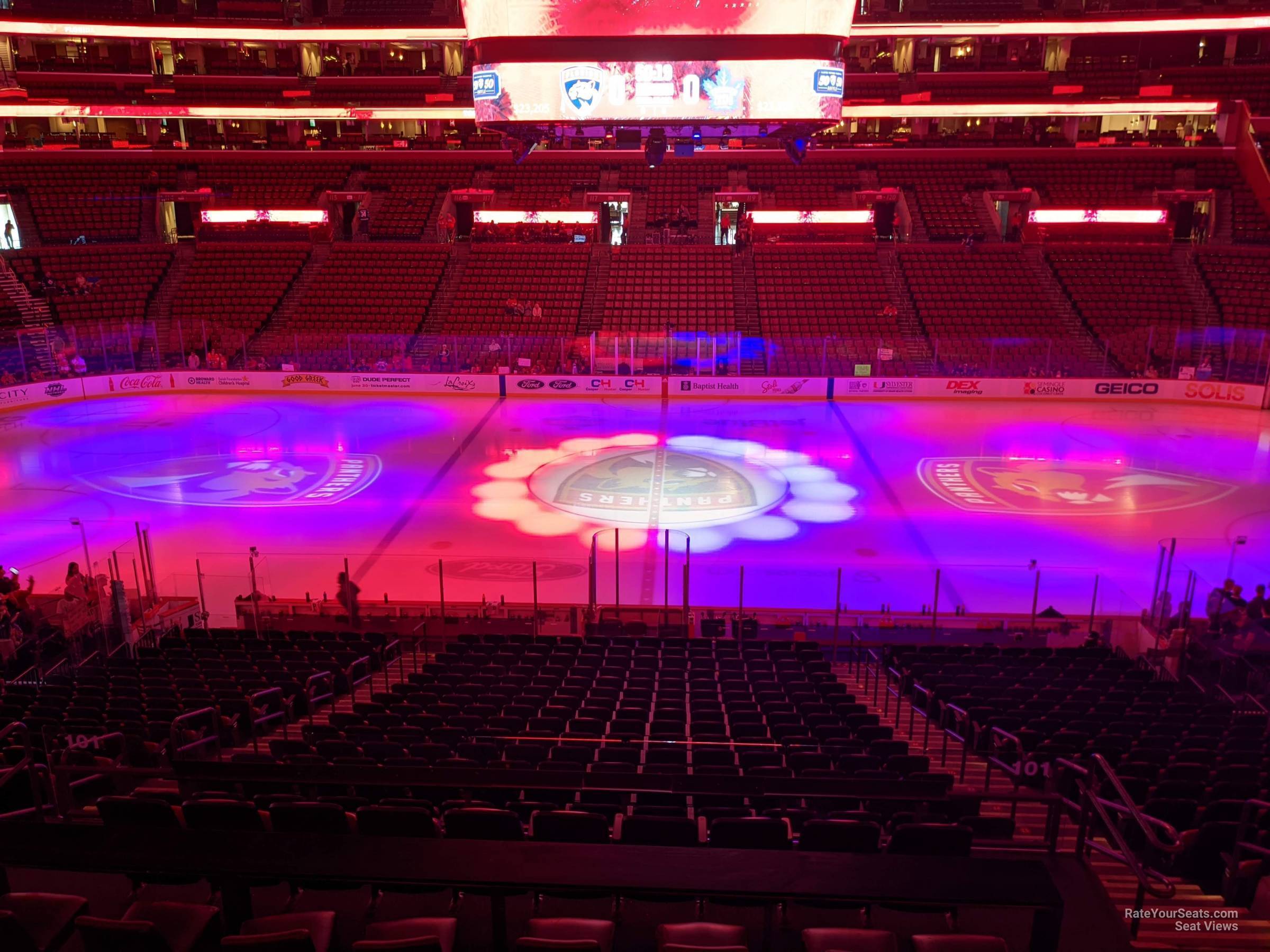 section 101, row 26 seat view  for hockey - amerant bank arena