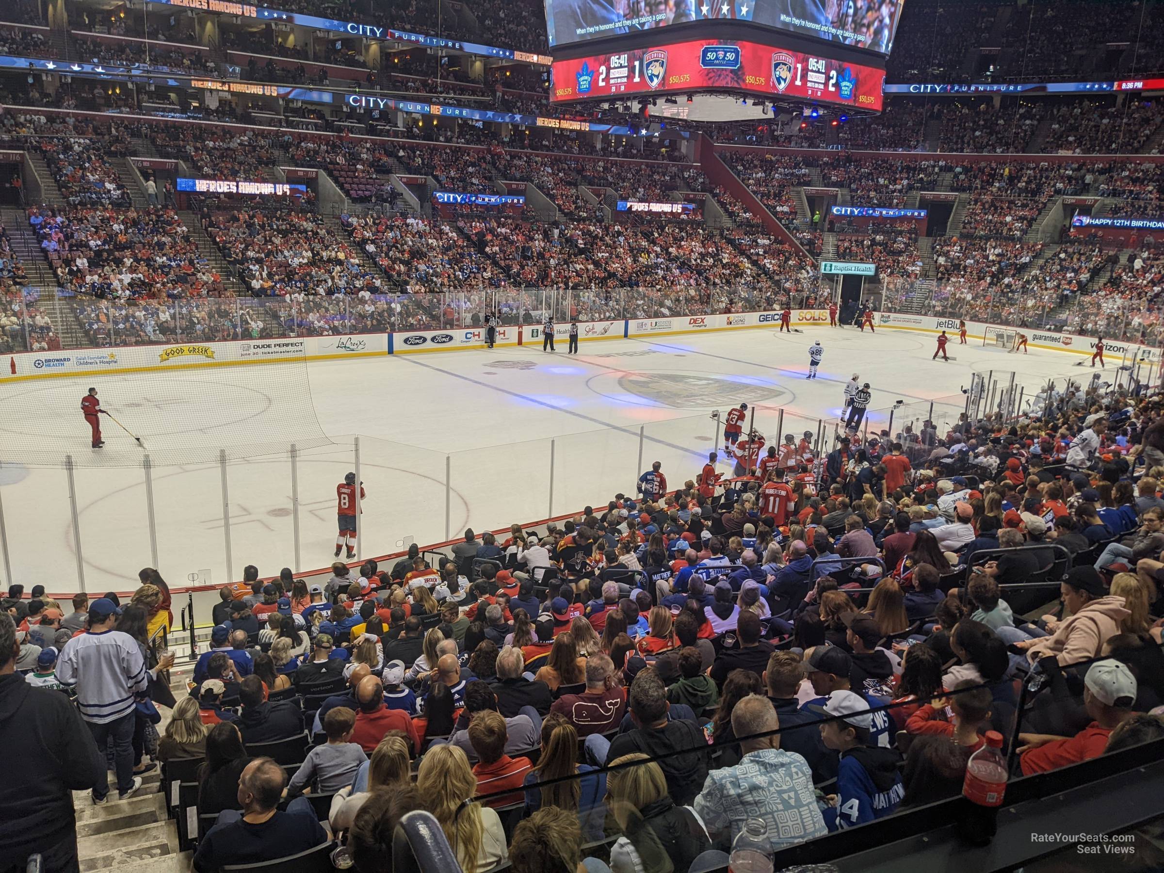 section 104, row 18 seat view  for hockey - fla live arena