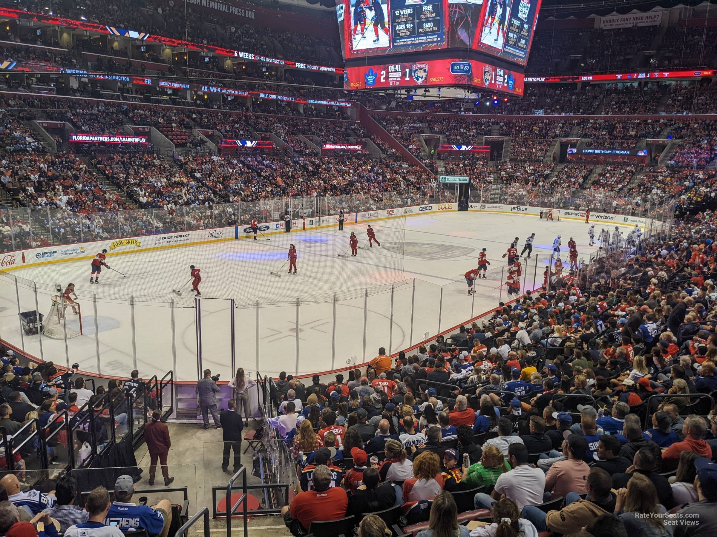 section 105, row 18 seat view  for hockey - fla live arena