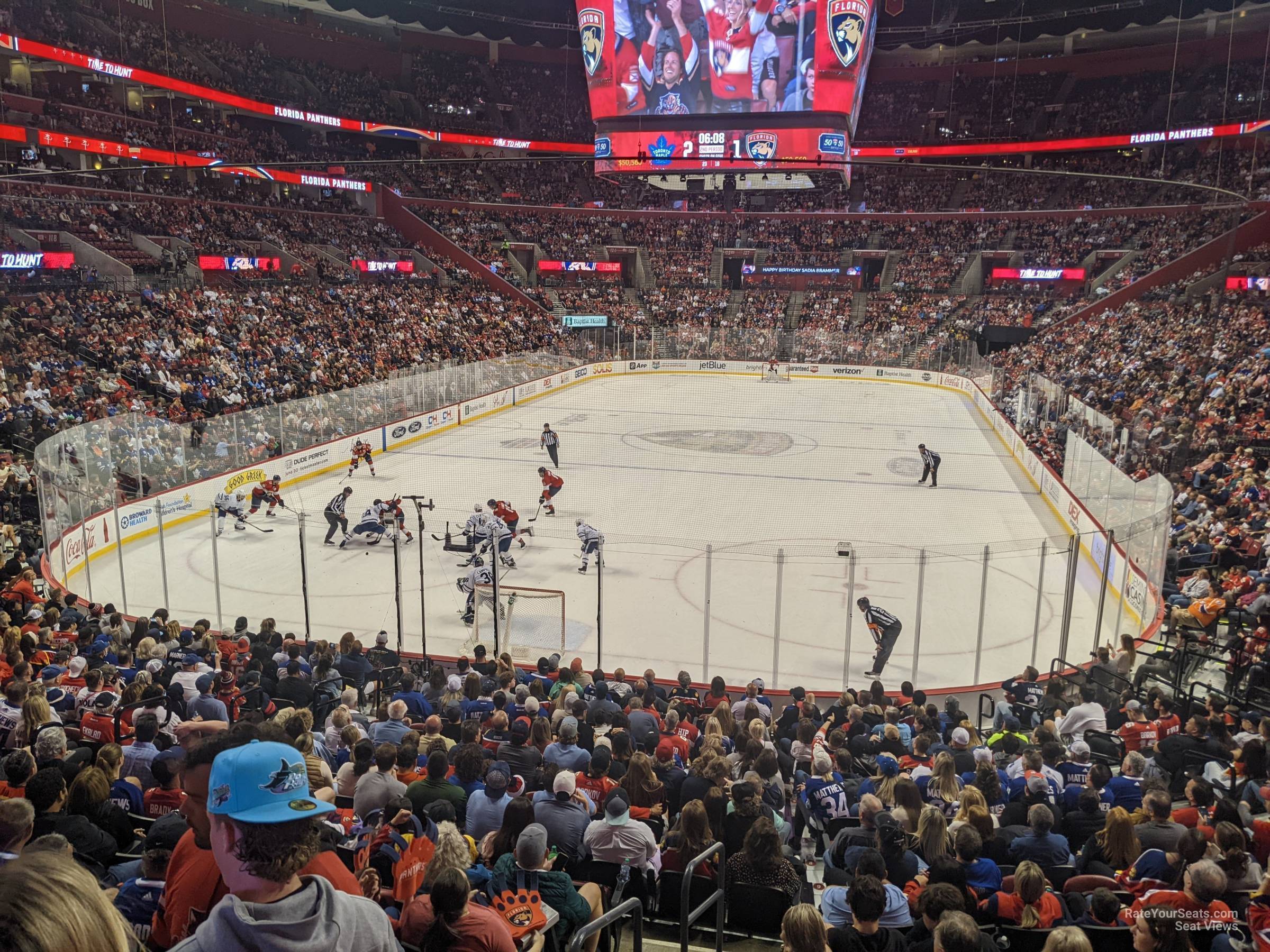 section 108, row 18 seat view  for hockey - fla live arena