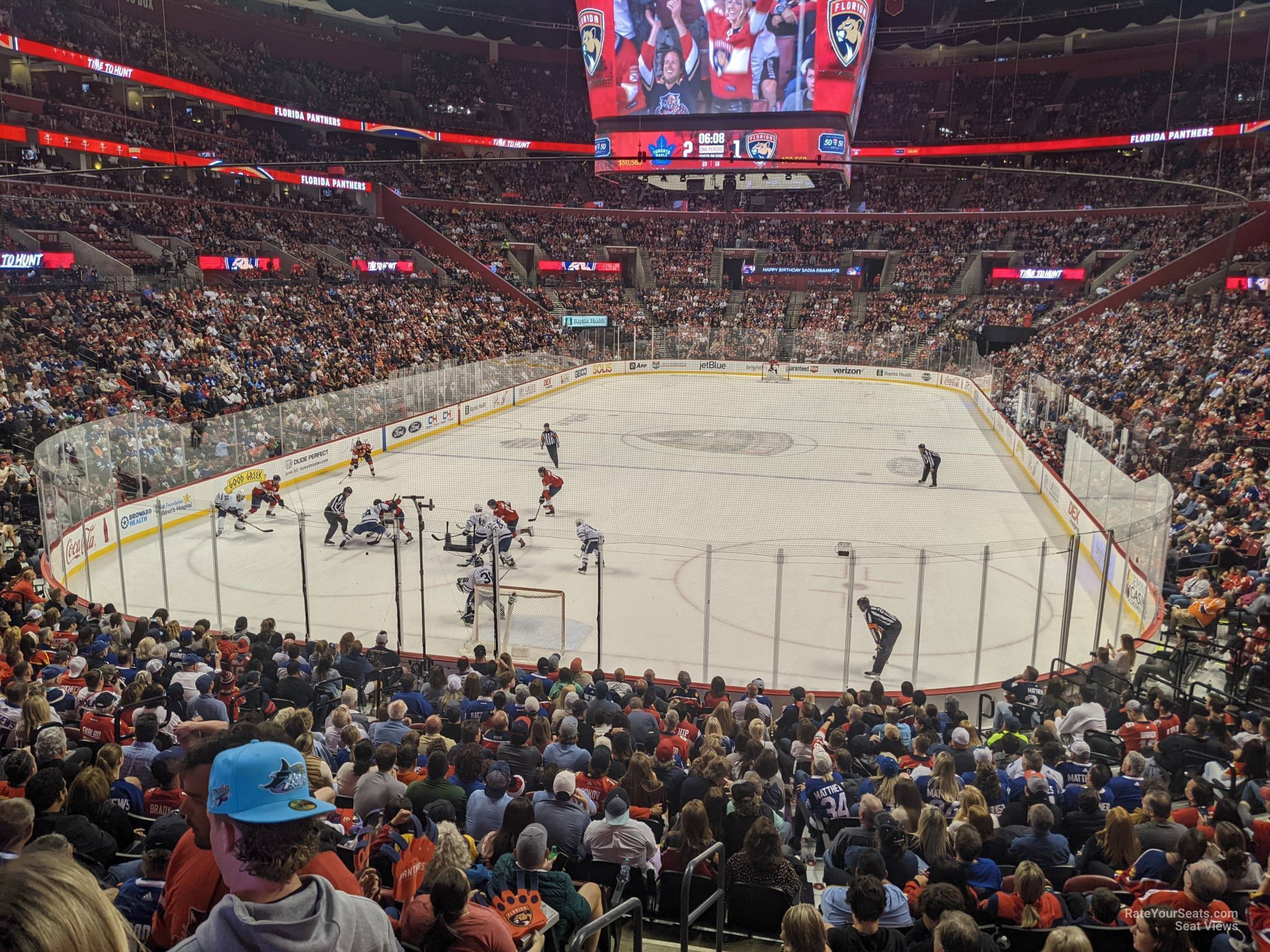 section 108, row 18 seat view  for hockey - amerant bank arena