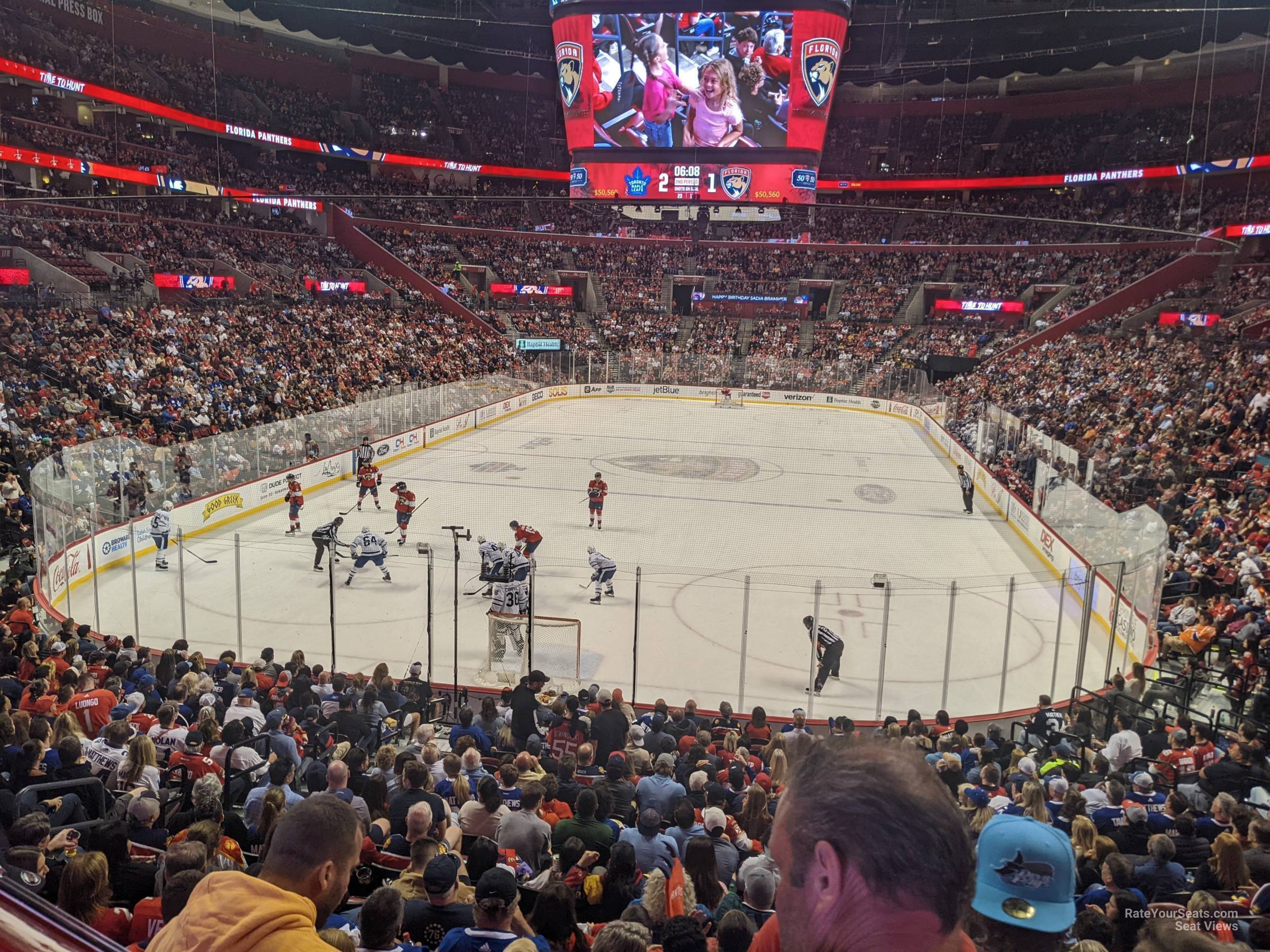 section 109, row 18 seat view  for hockey - amerant bank arena