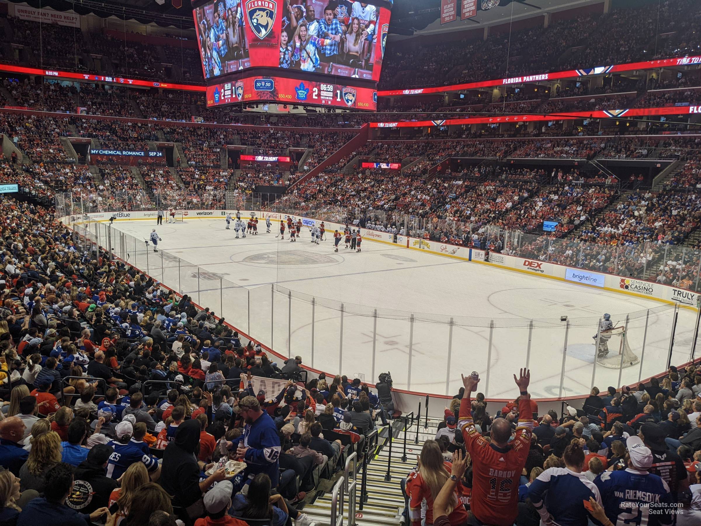 section 112, row 18 seat view  for hockey - amerant bank arena