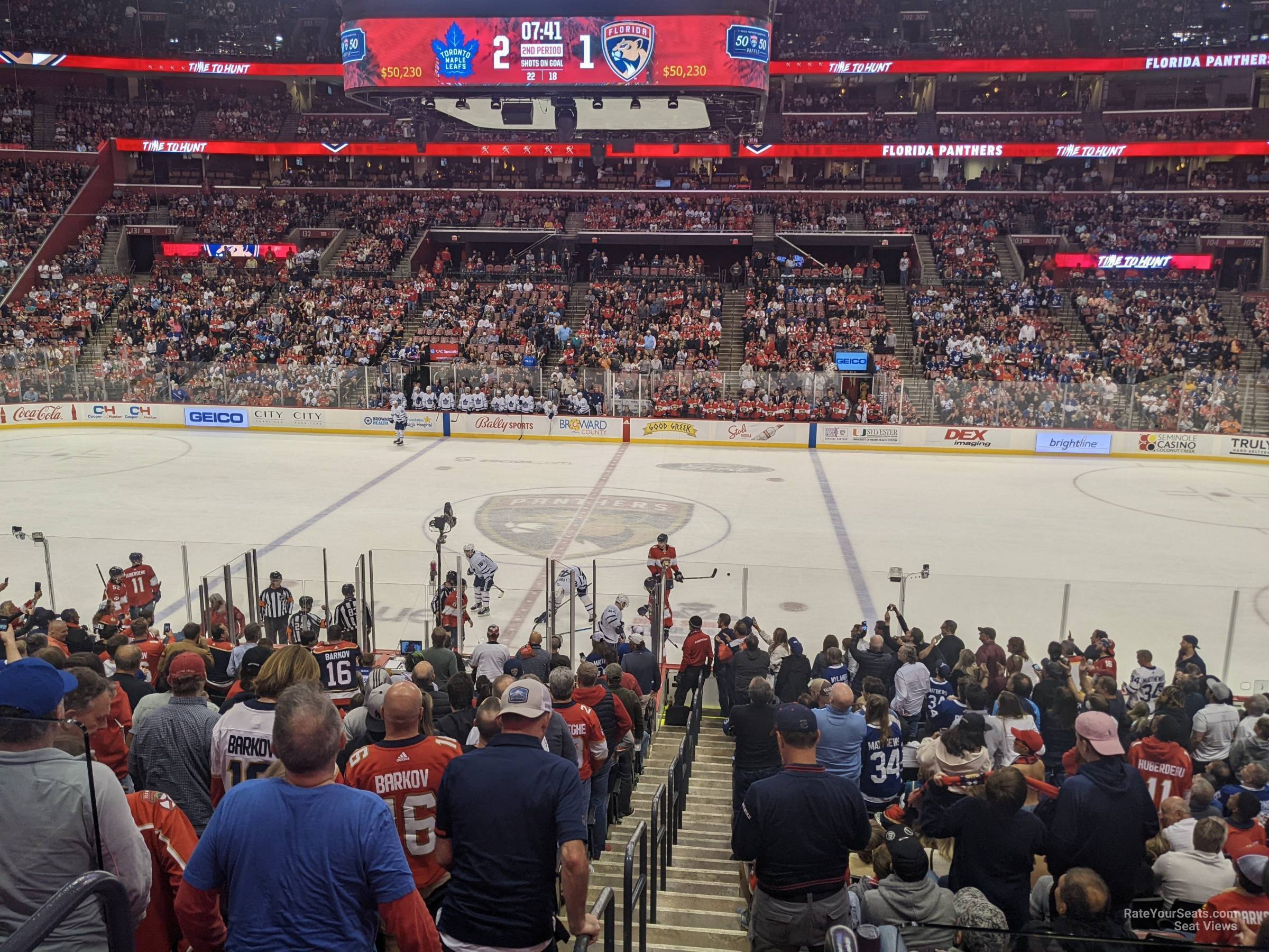 section 117, row 18 seat view  for hockey - amerant bank arena