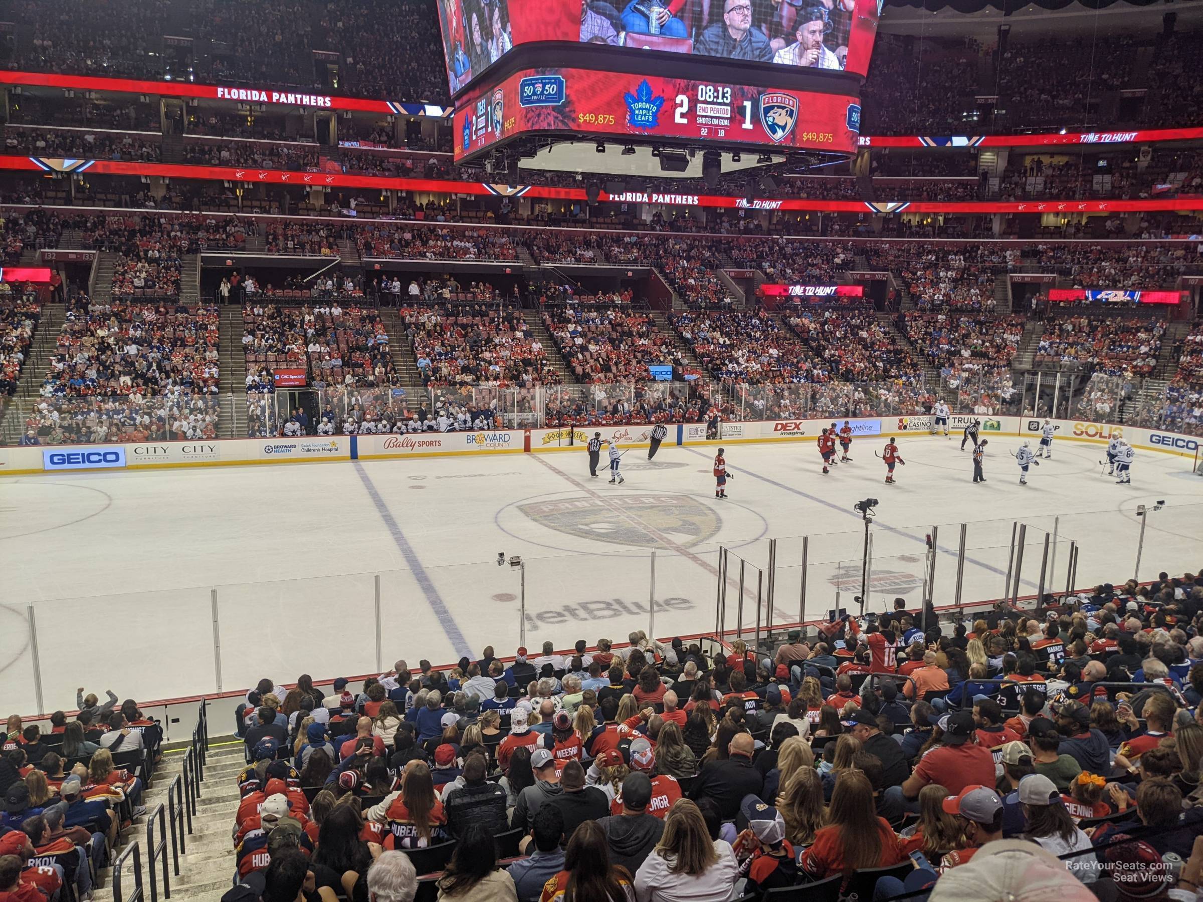 section 119, row 18 seat view  for hockey - fla live arena
