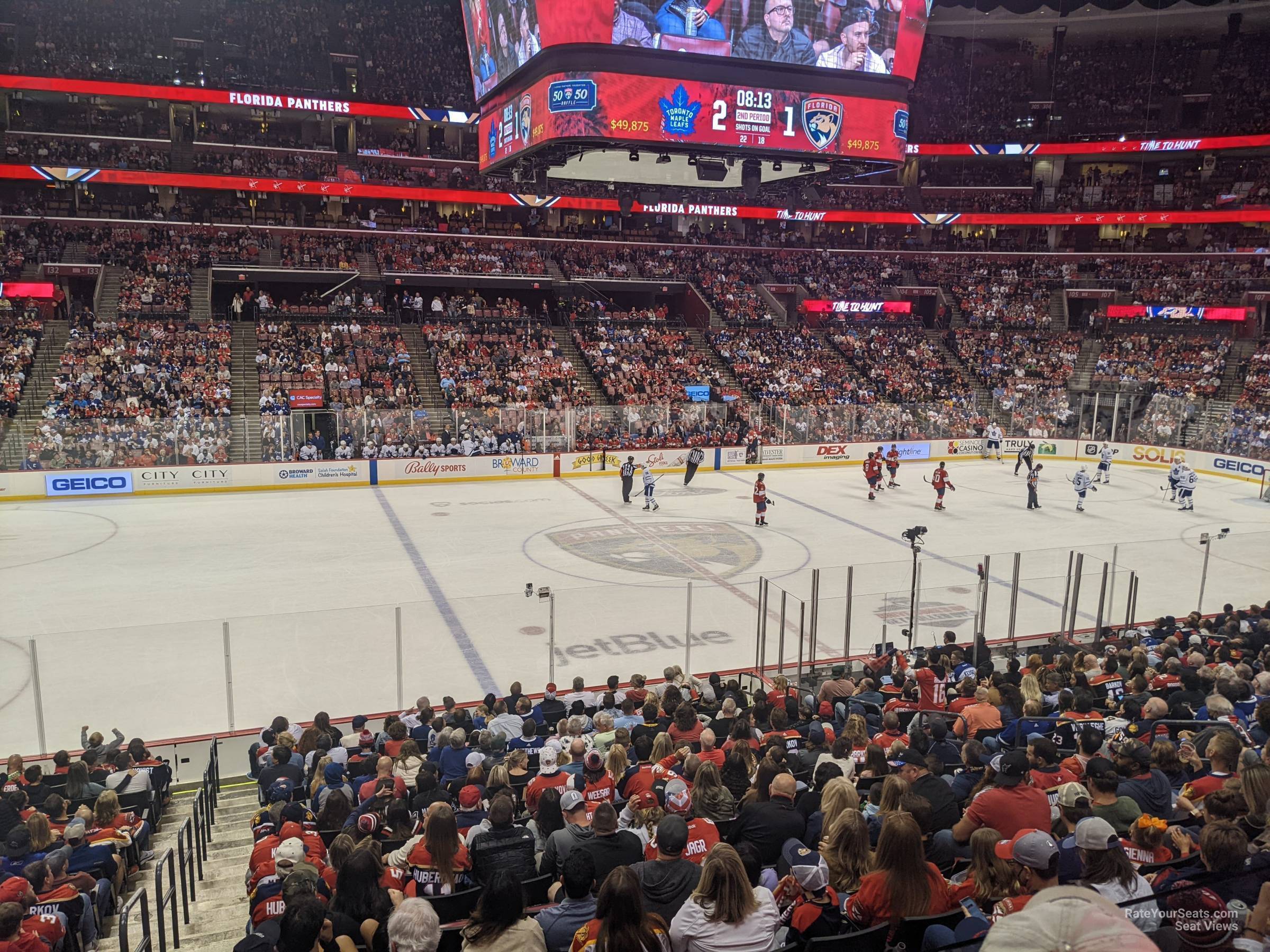 section 119, row 18 seat view  for hockey - amerant bank arena