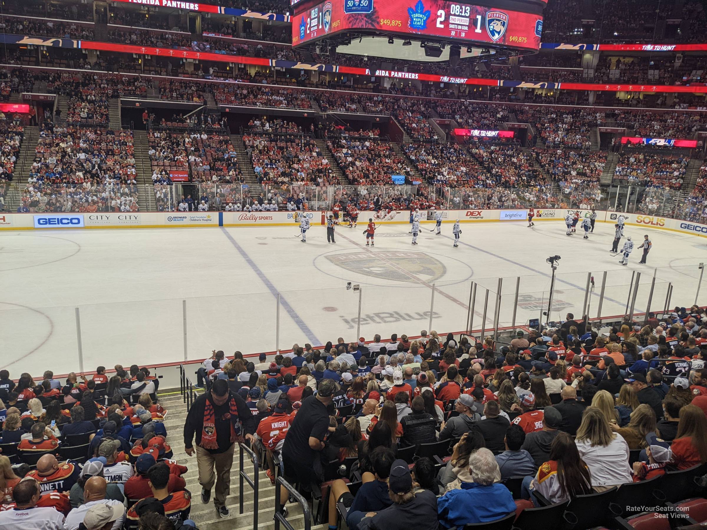 section 120, row 18 seat view  for hockey - amerant bank arena