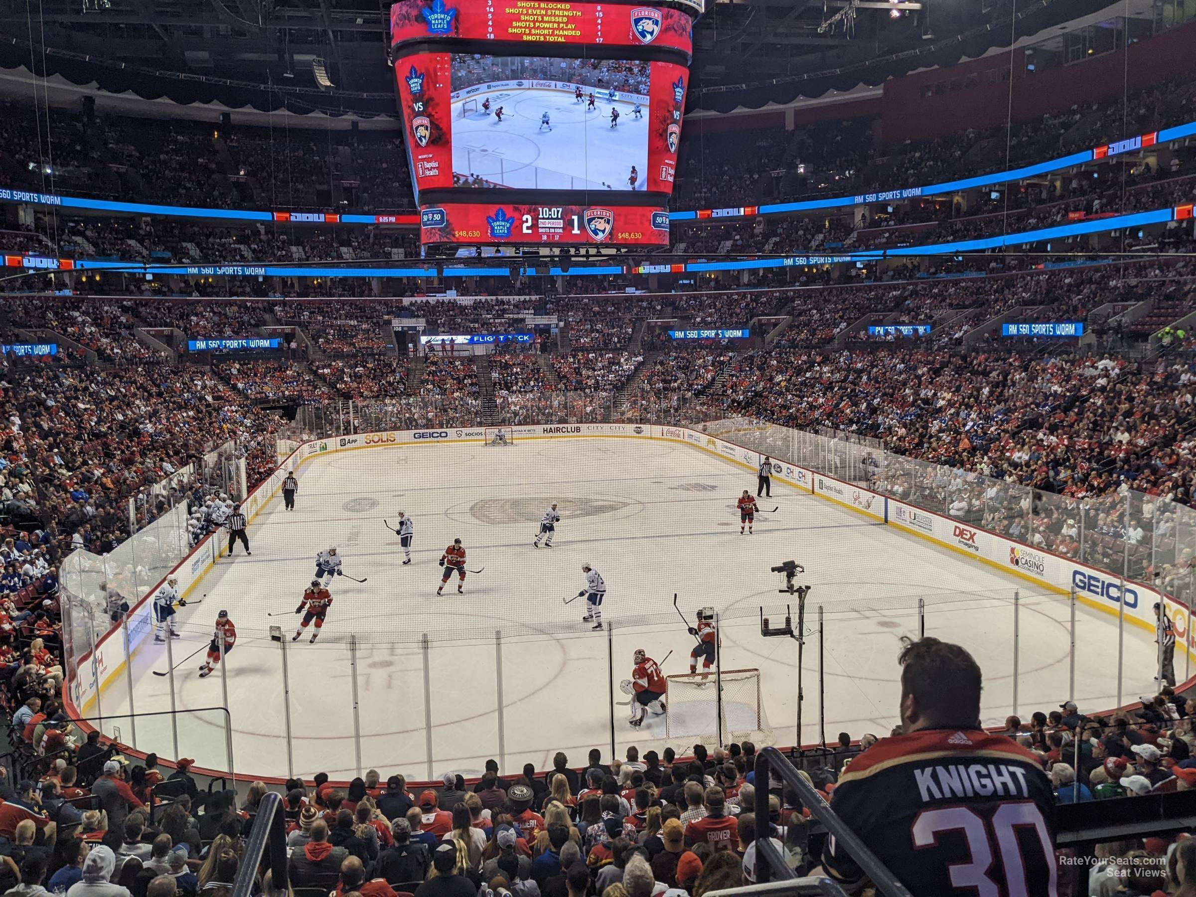 section 127, row 18 seat view  for hockey - fla live arena