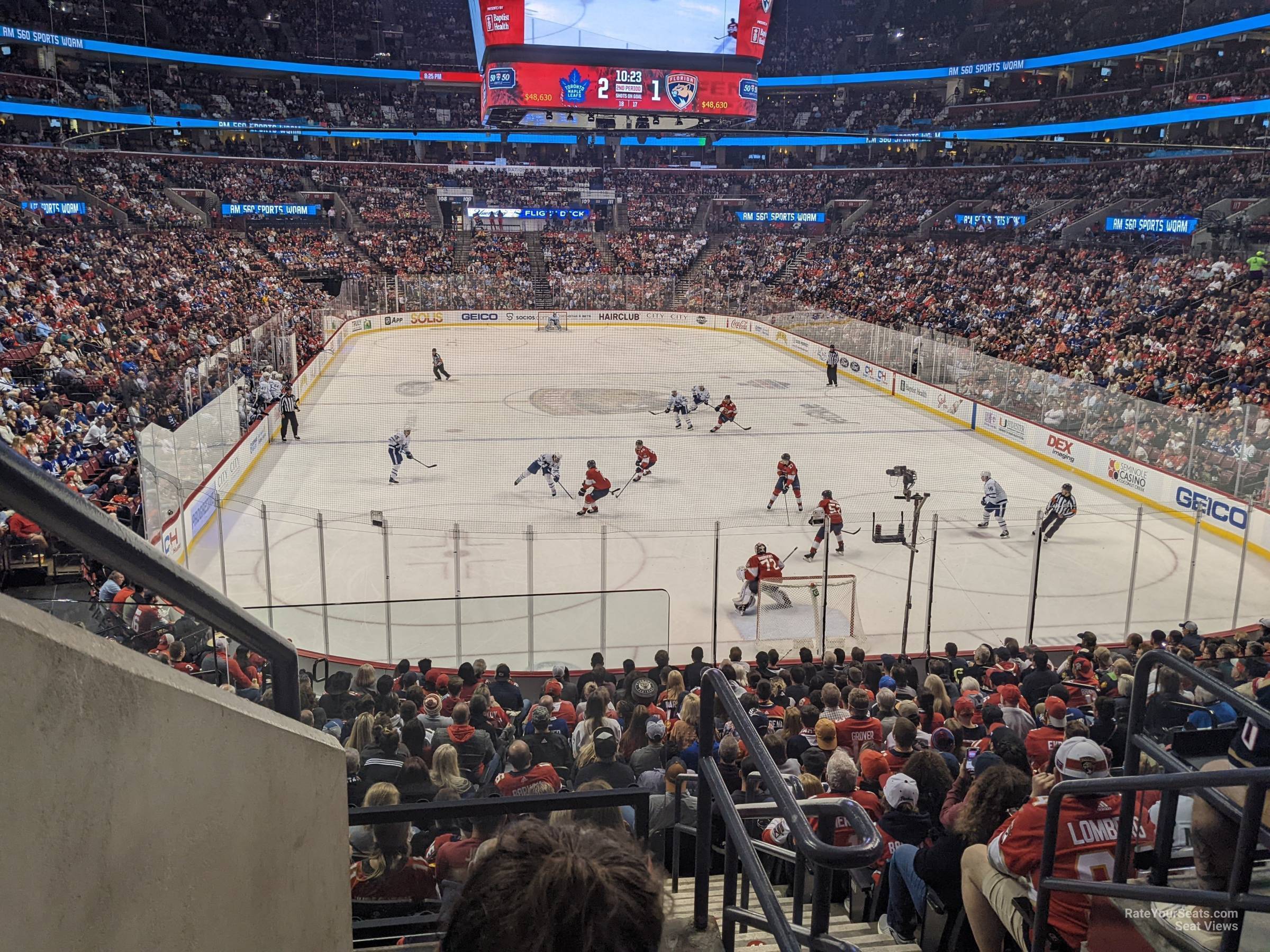 section 128, row 18 seat view  for hockey - amerant bank arena