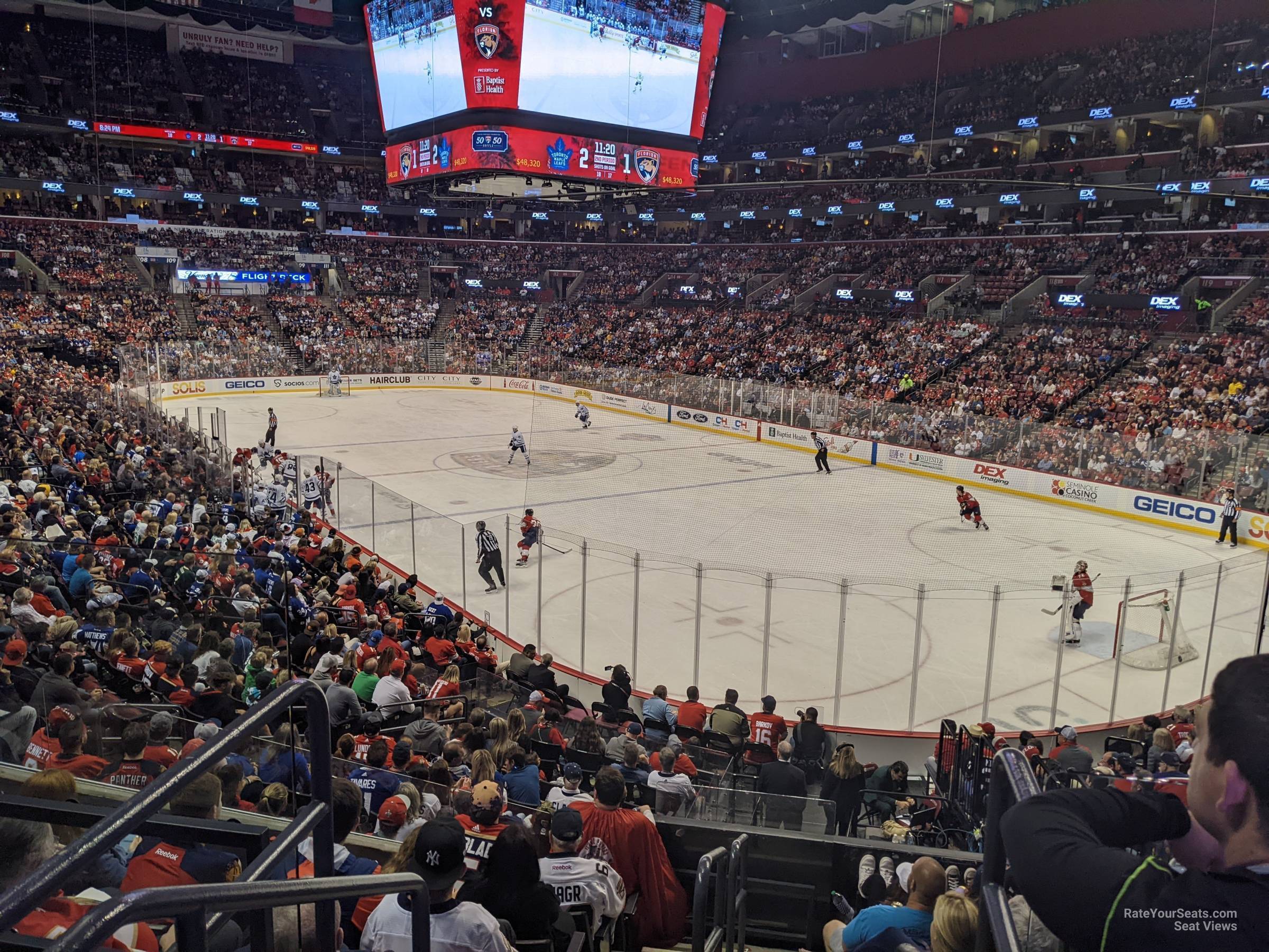 section 129, row 18 seat view  for hockey - amerant bank arena