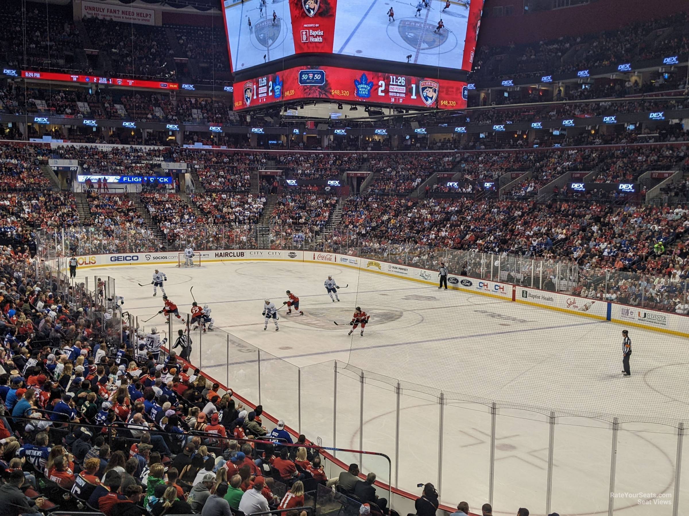 section 130, row 18 seat view  for hockey - fla live arena