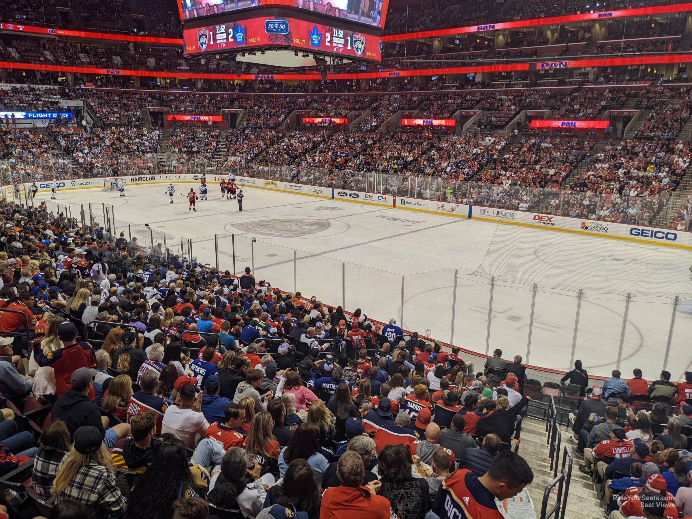 section 131, row 18 seat view  for hockey - amerant bank arena