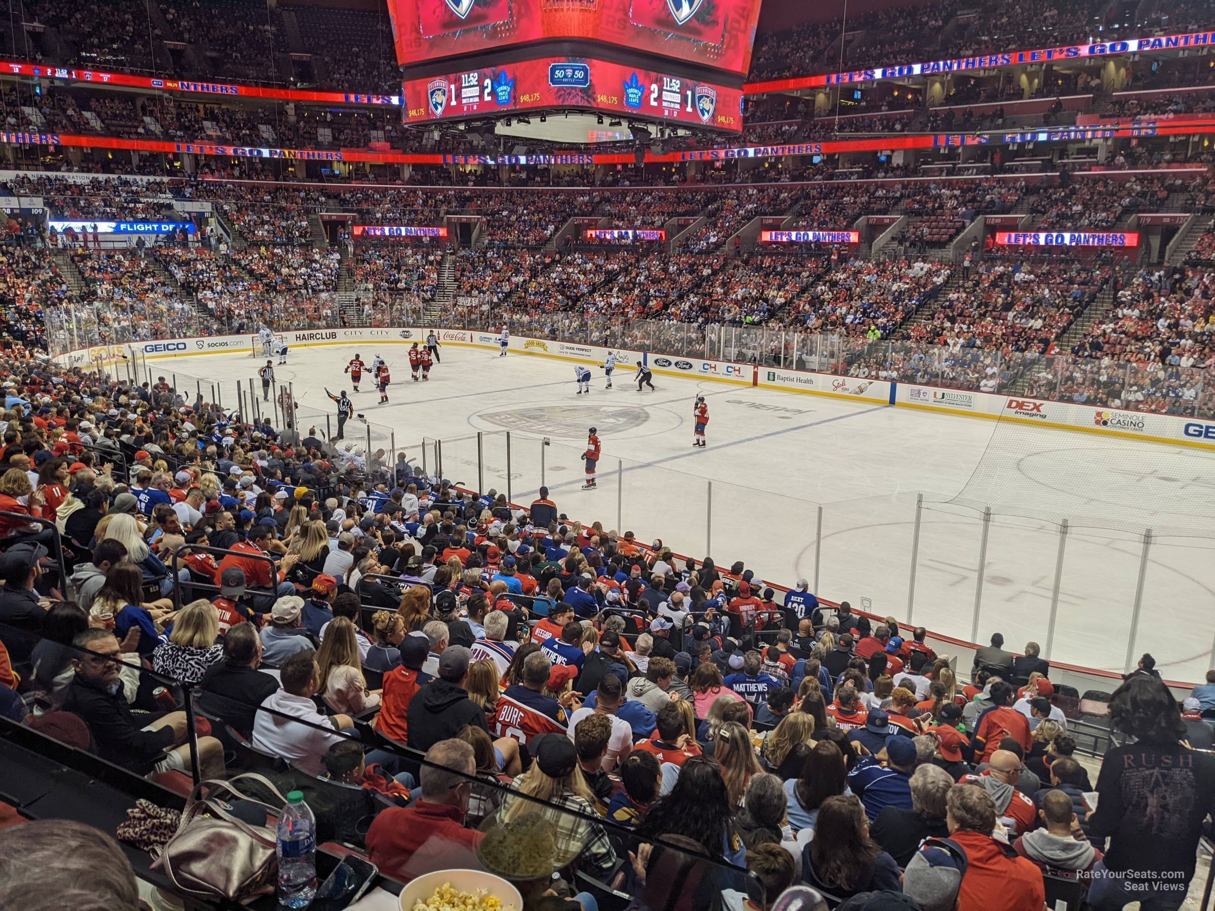 section 132, row 18 seat view  for hockey - amerant bank arena