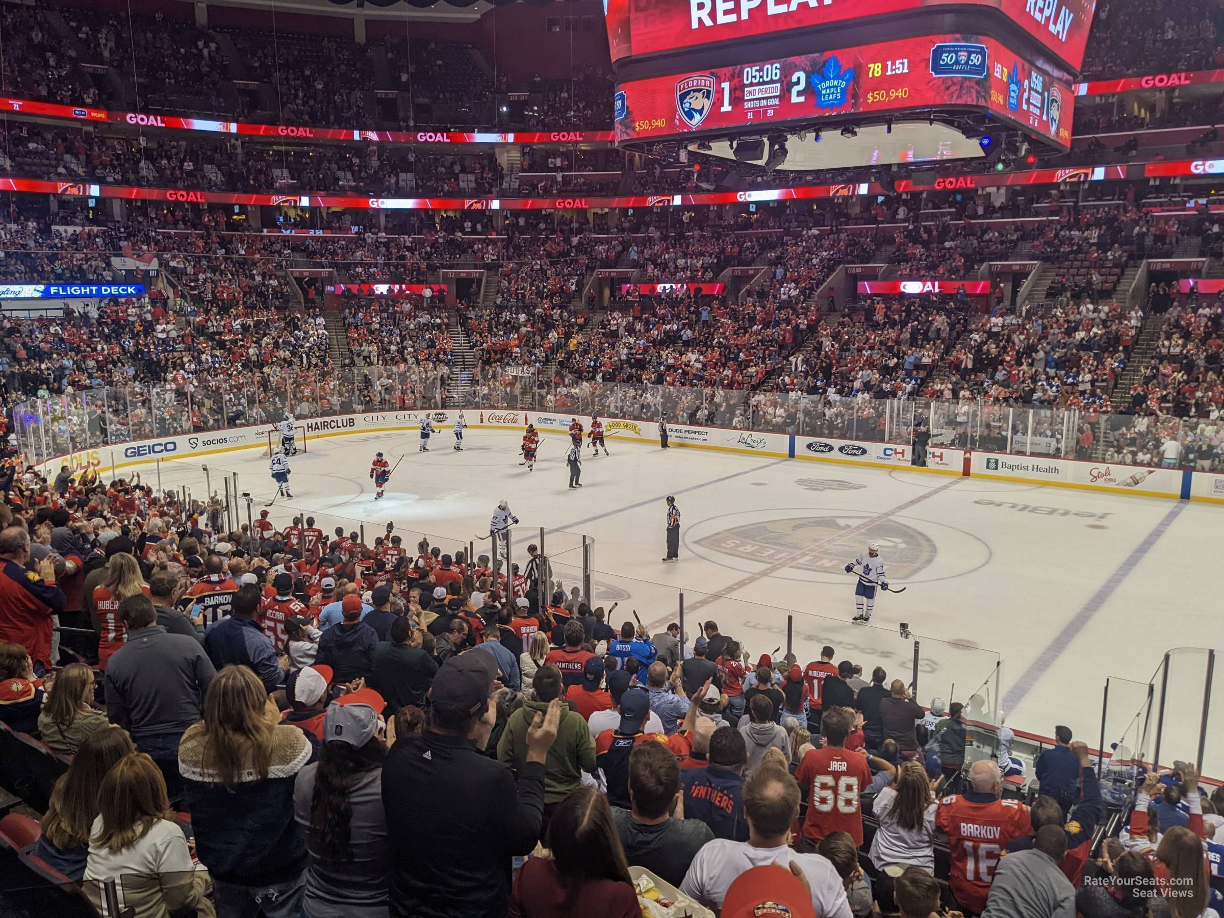 section 134, row 18 seat view  for hockey - fla live arena