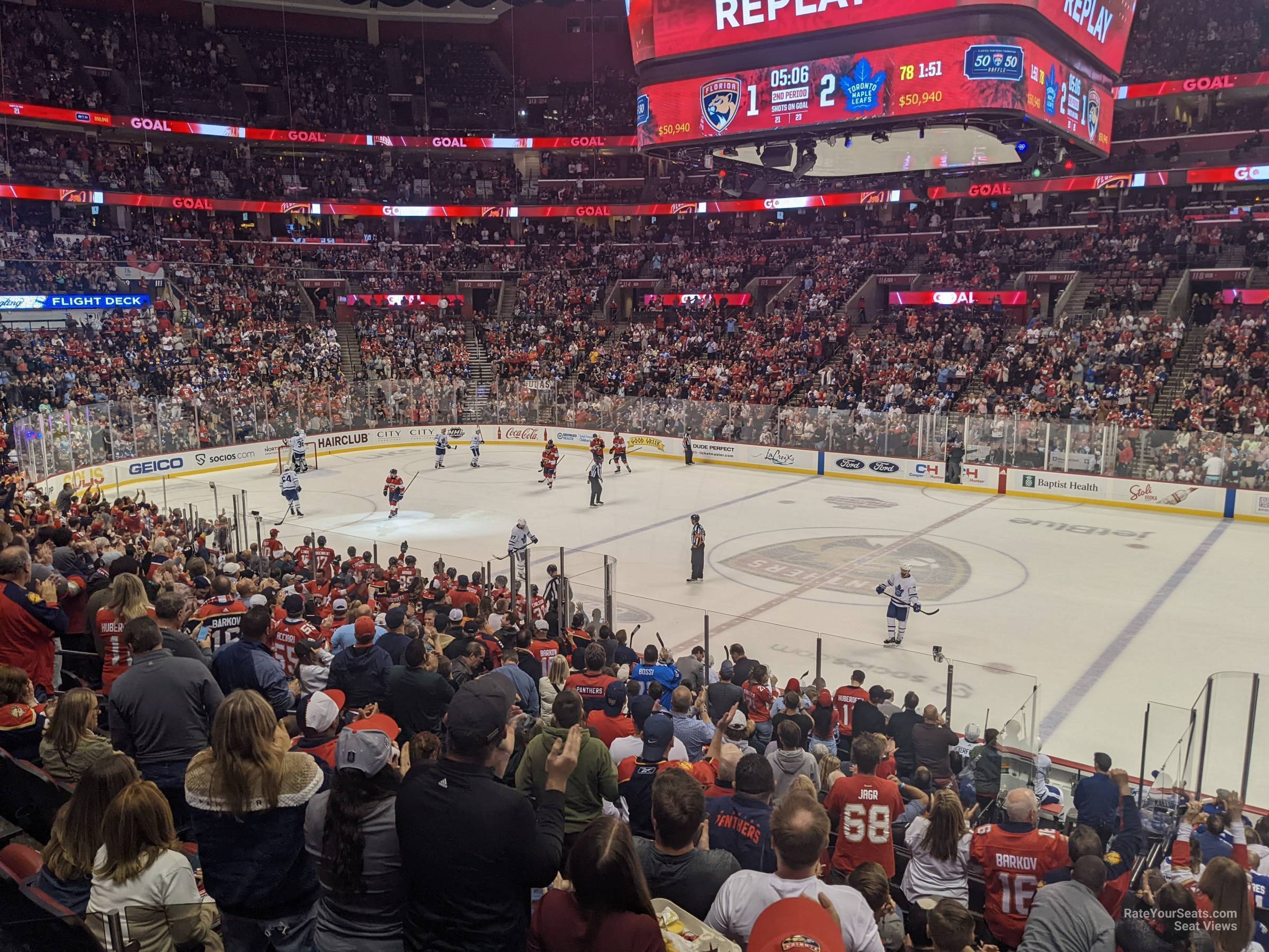 section 134, row 18 seat view  for hockey - amerant bank arena