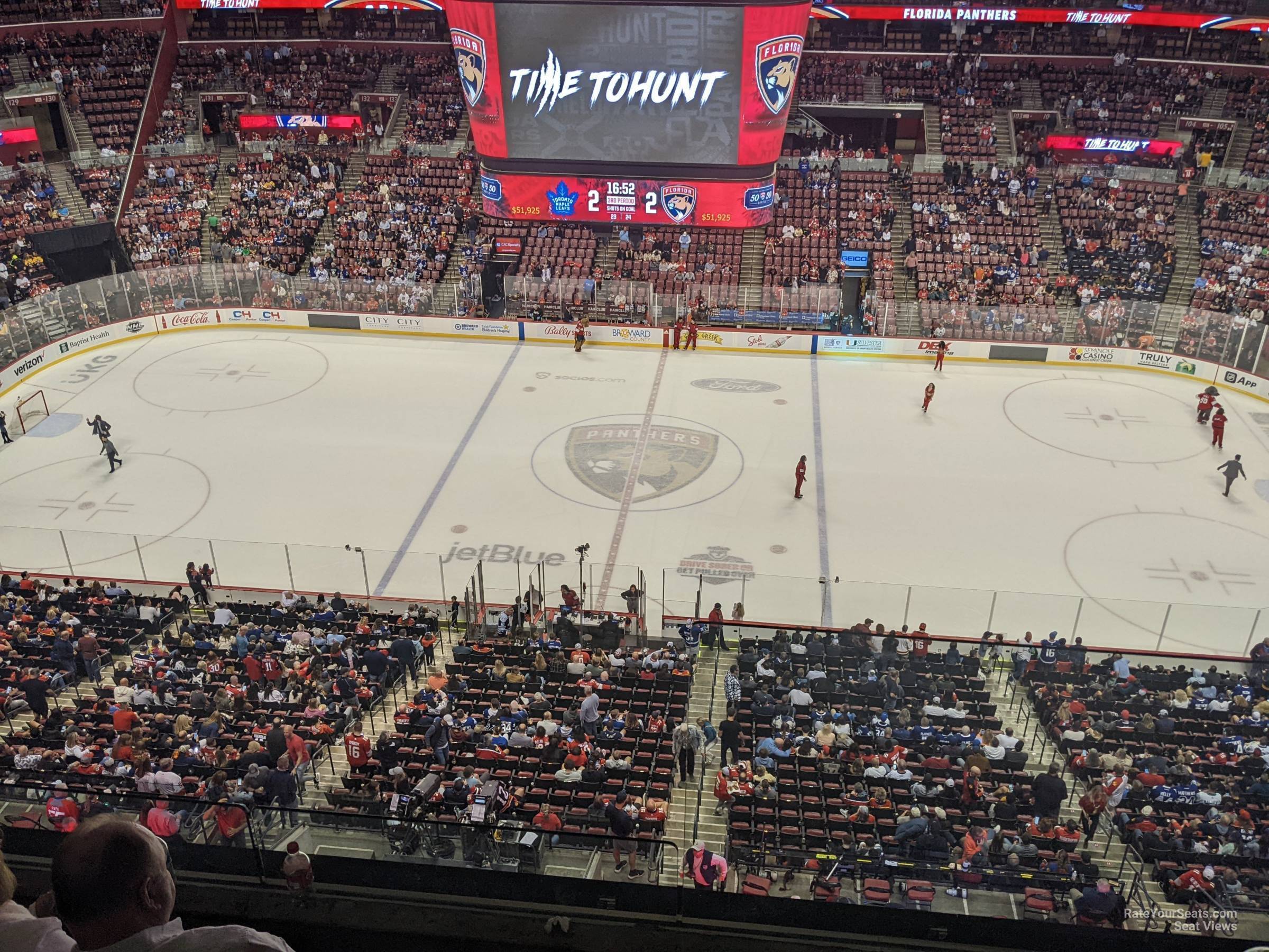 section 318, row 3 seat view  for hockey - fla live arena