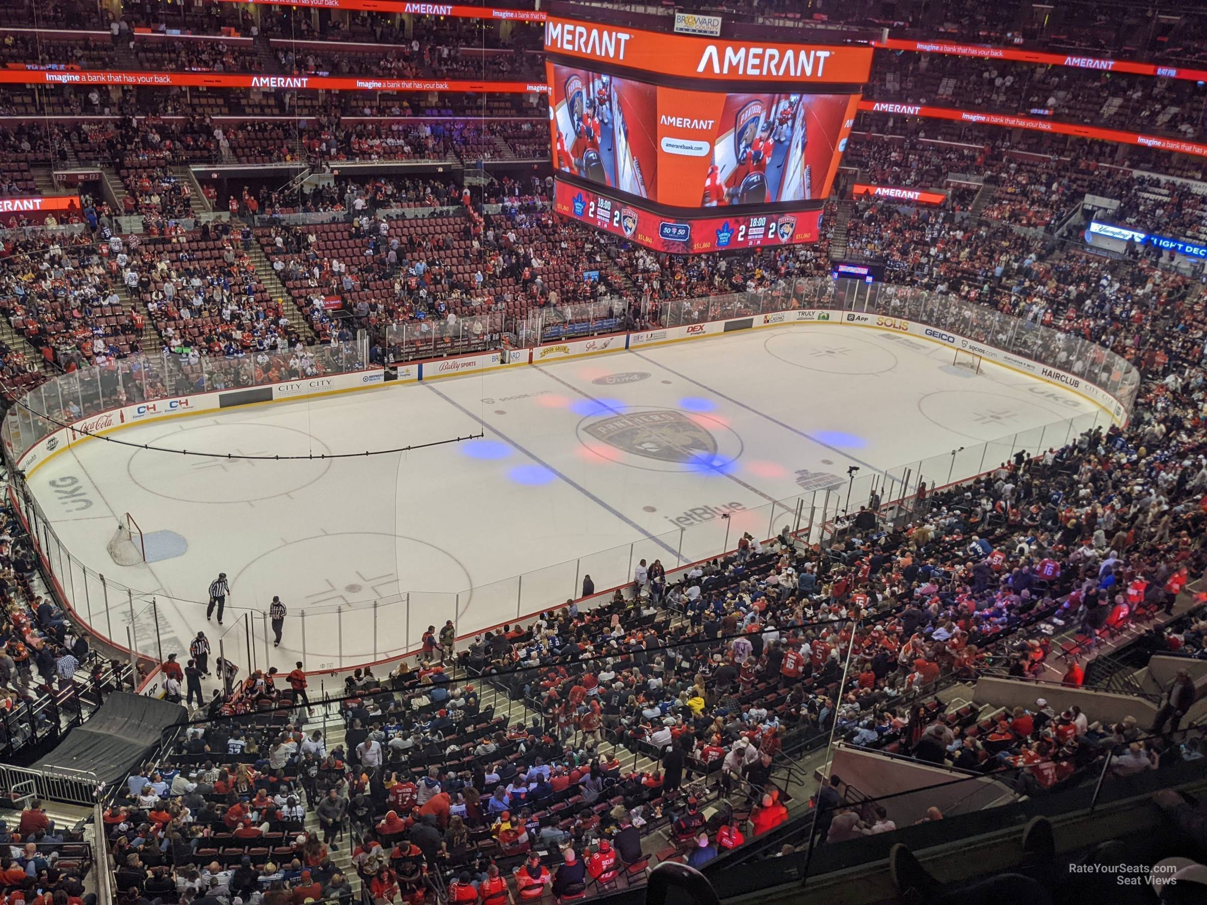 section 321, row 3w seat view  for hockey - amerant bank arena