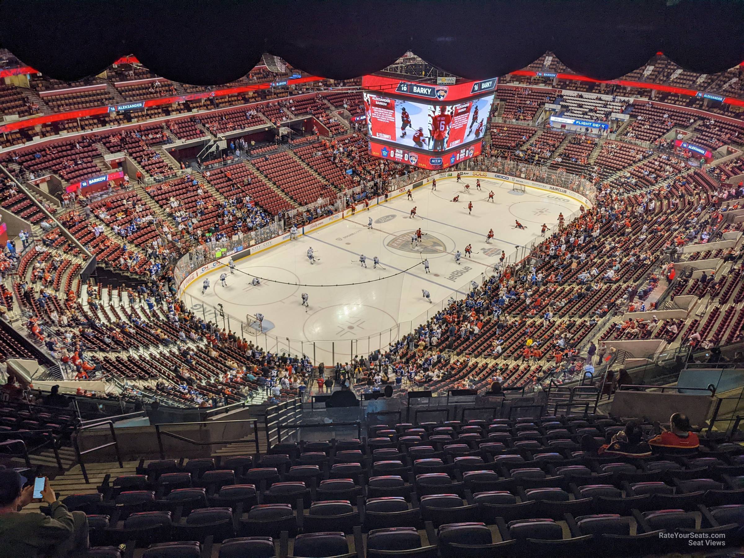 section 323, row 15 seat view for hockey - amerant bank arena