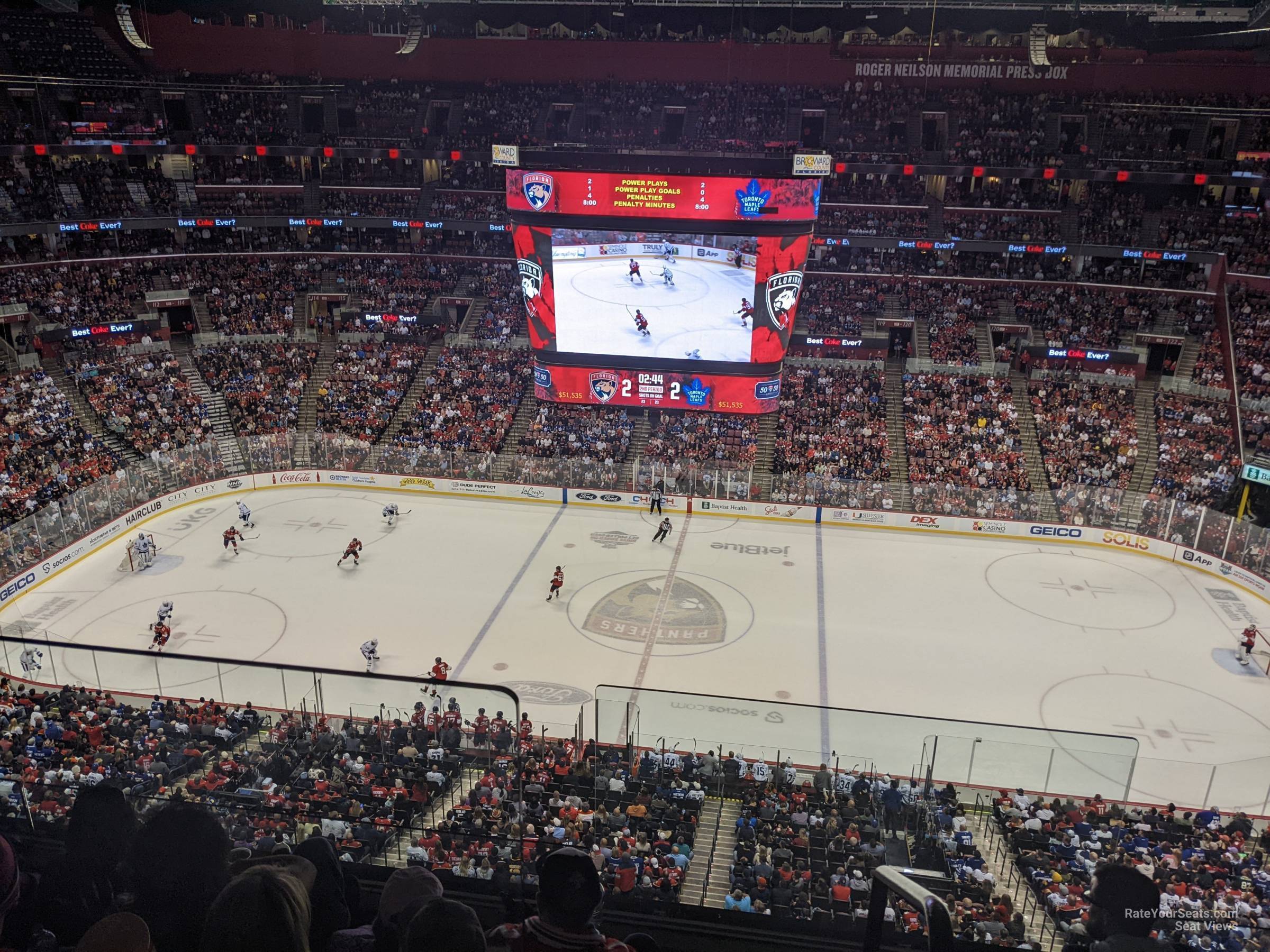 section 334, row 3w seat view  for hockey - fla live arena