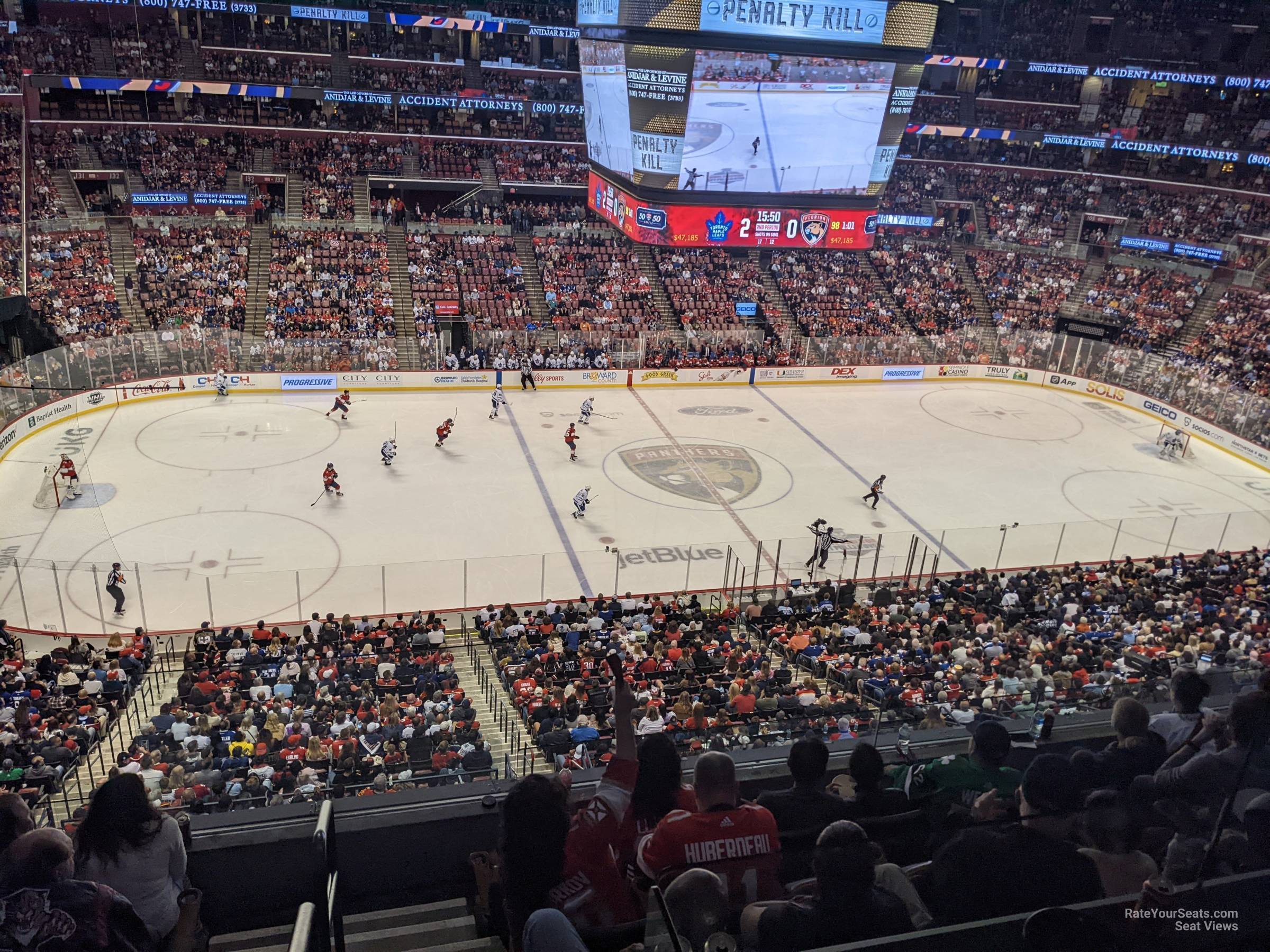 club 19, row 3 seat view  for hockey - amerant bank arena