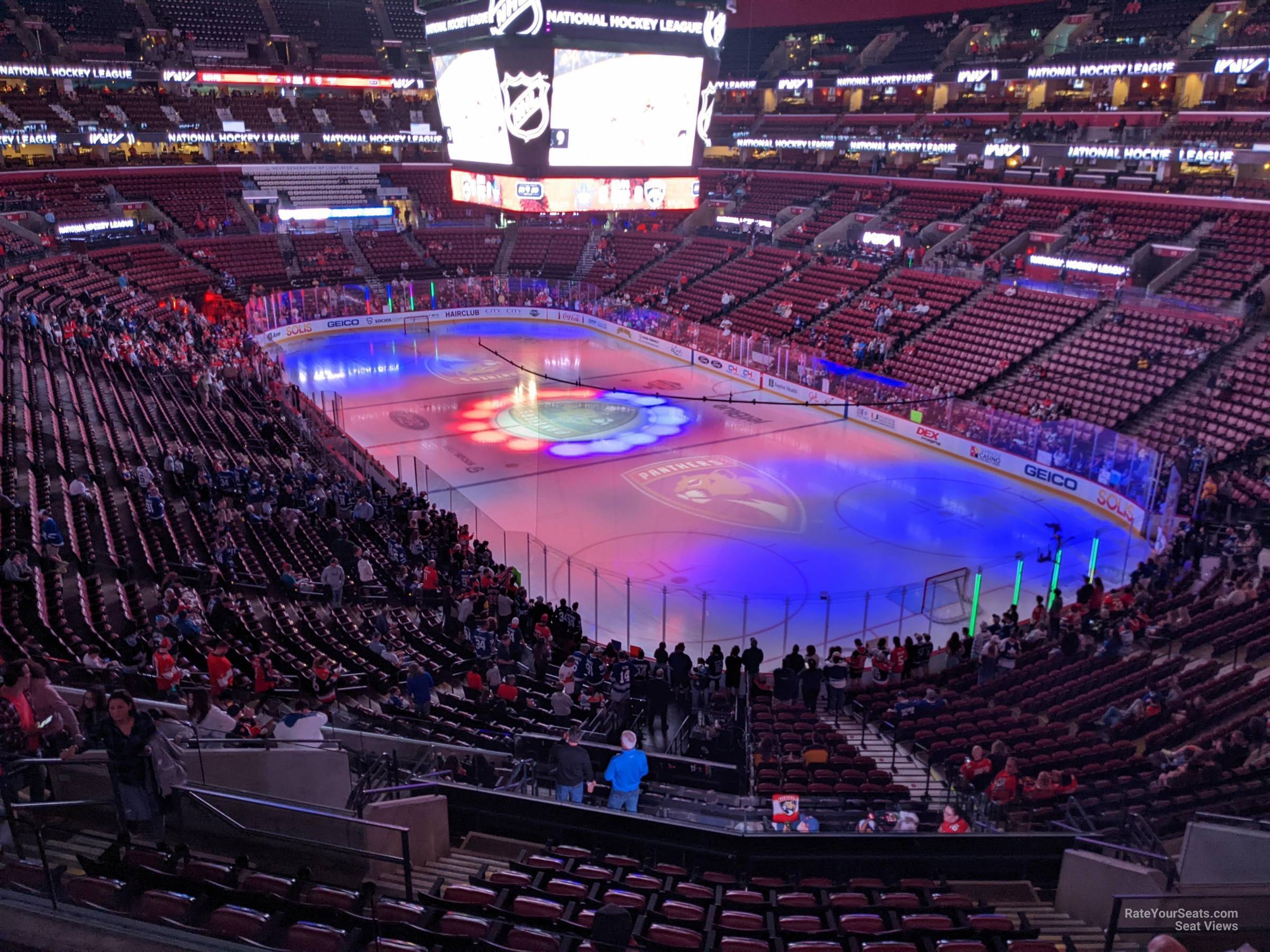 club 30, row 3 seat view for hockey - amerant bank arena