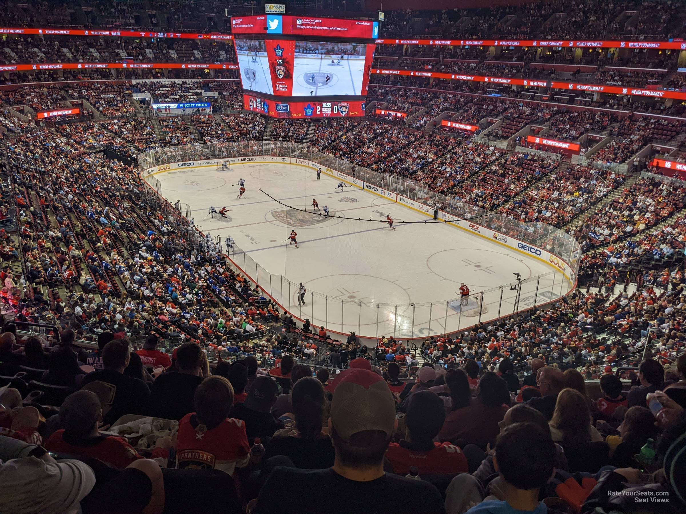 club 30, row 8 seat view  for hockey - amerant bank arena