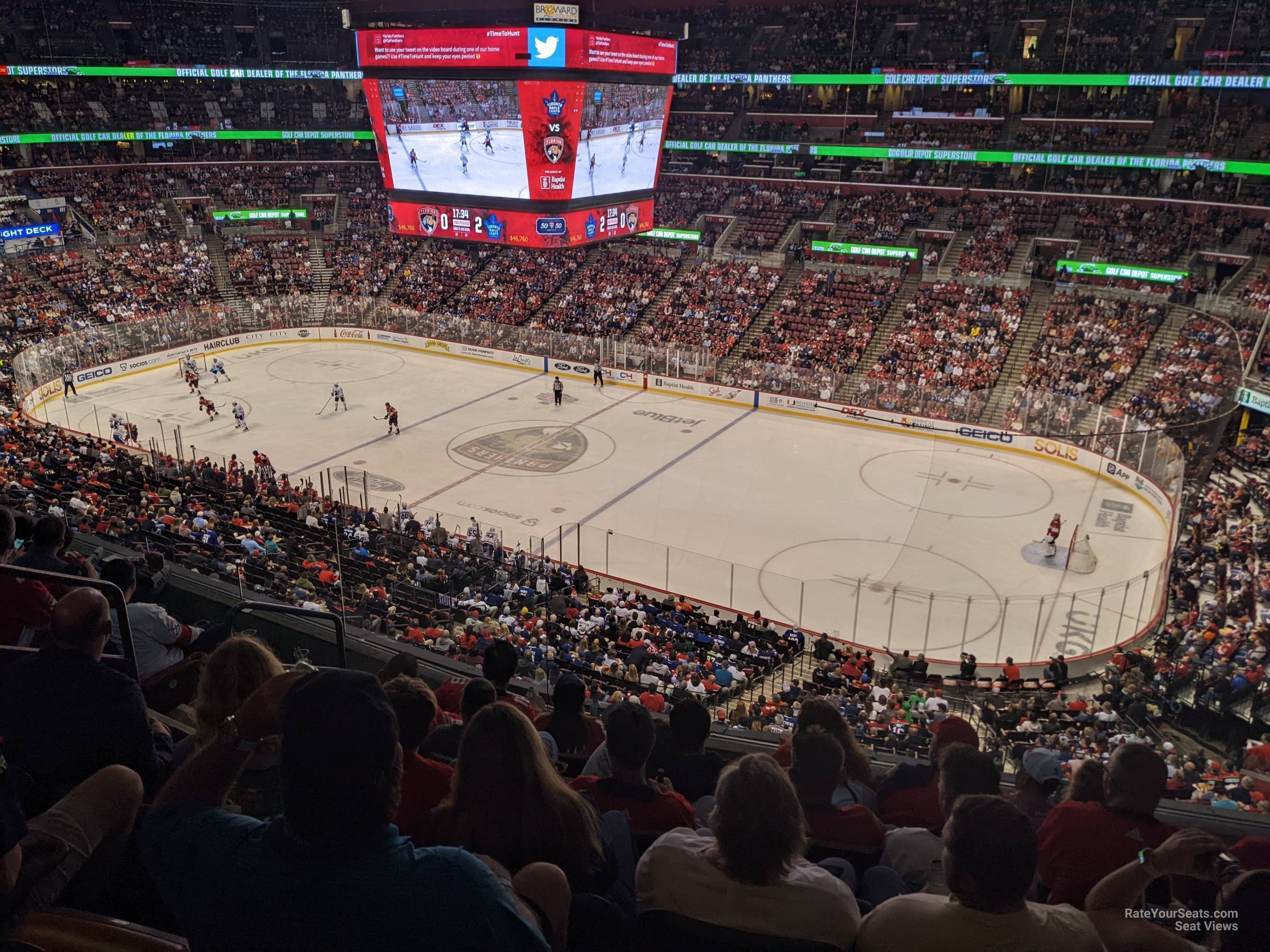 club 33, row 6 seat view  for hockey - amerant bank arena