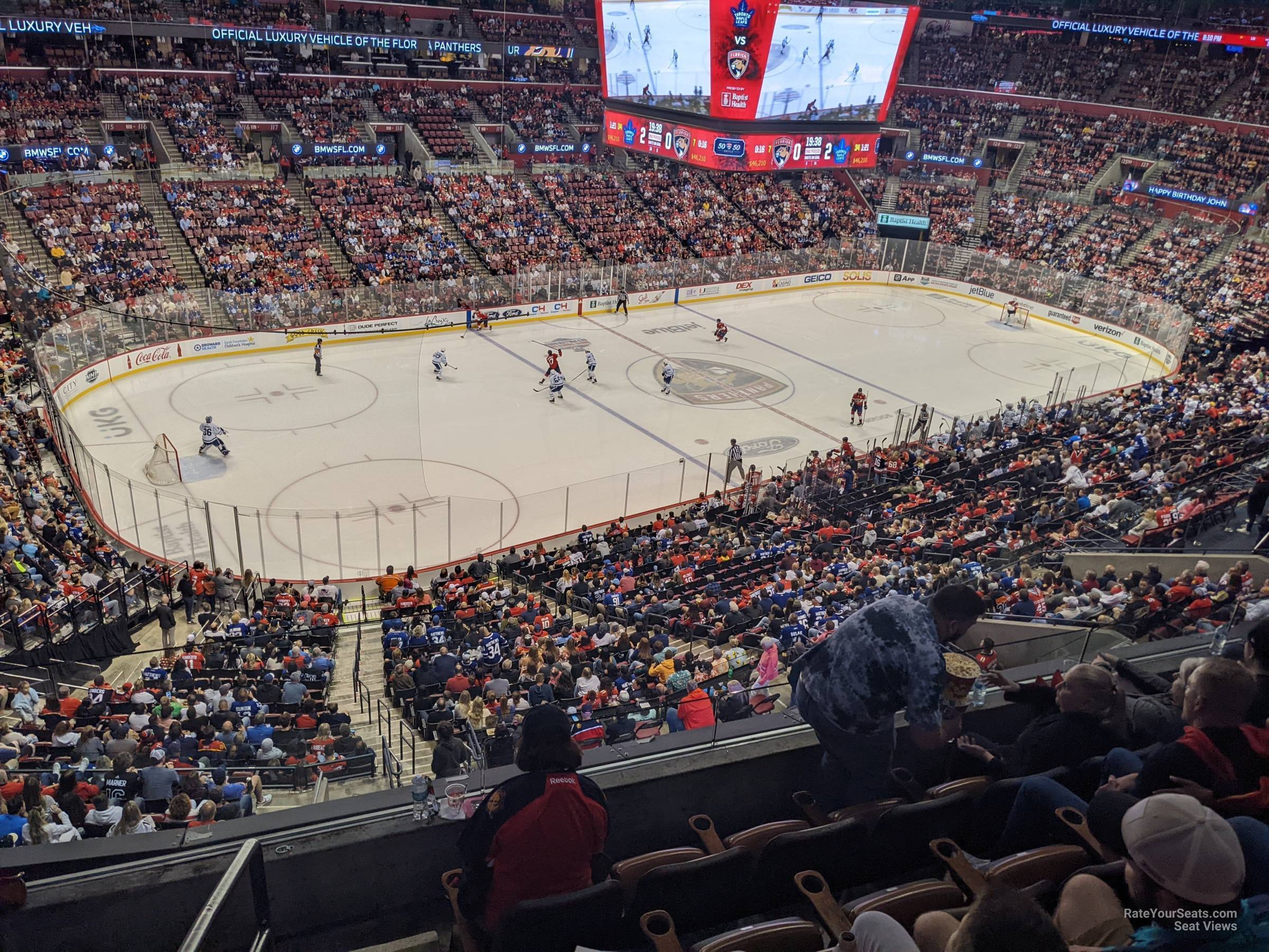 club 4, row 3 seat view  for hockey - amerant bank arena